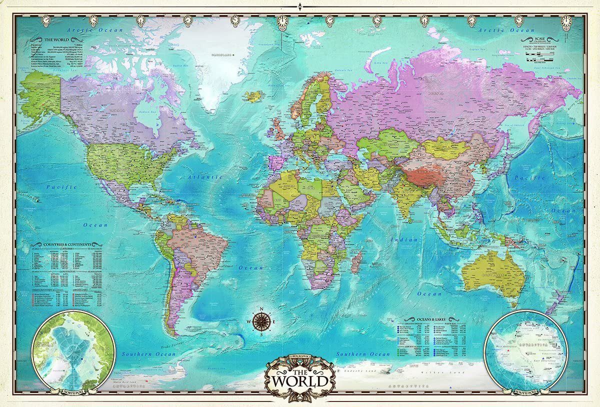 Puzzle 2000 Teile Puzzle - Puzzle - Weltkarte - Map of the World, Puzzleteile
