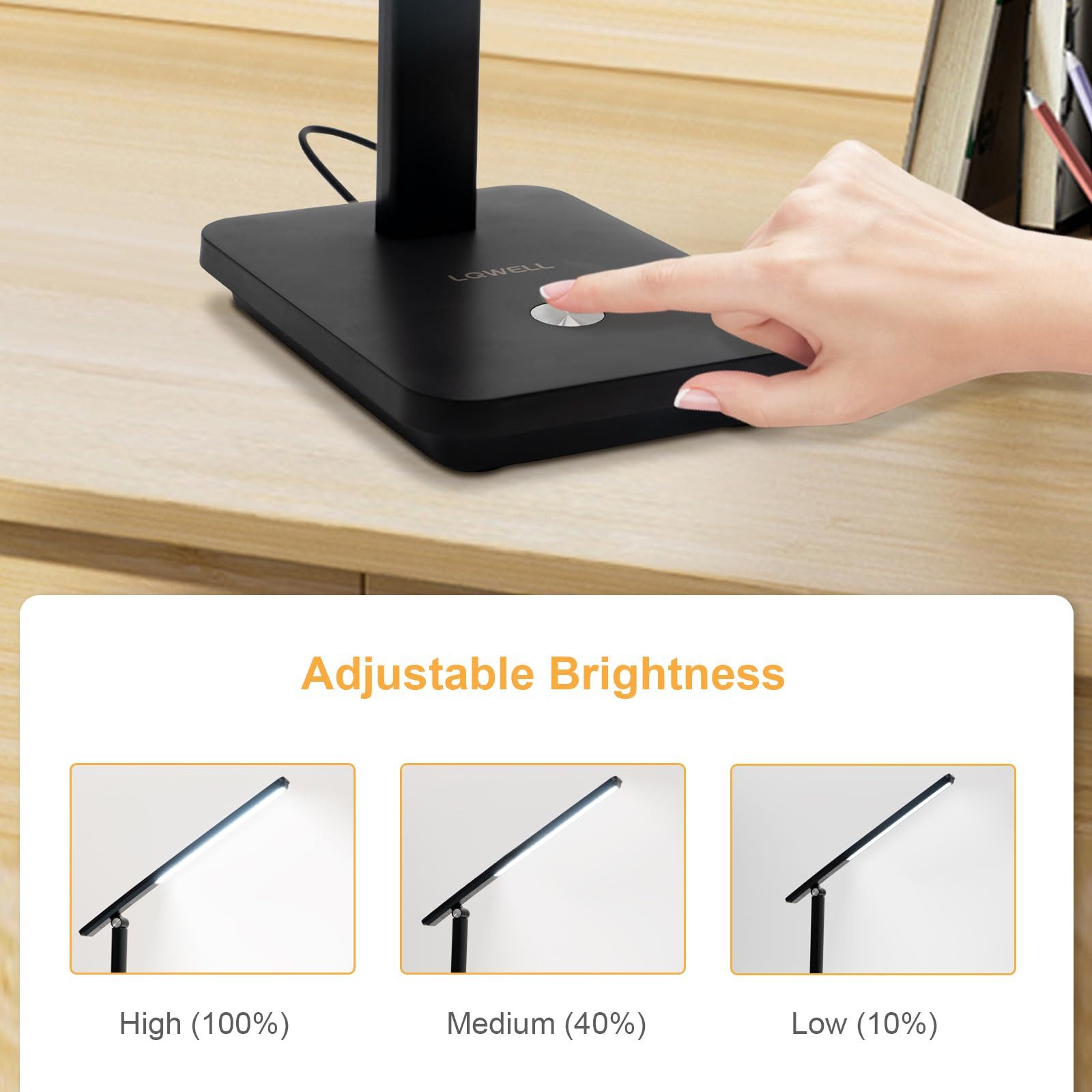 LQWELL Schreibtischlampe LED Tischlampe Abnehmbare Studienlampe, mit Touchd günstig online kaufen
