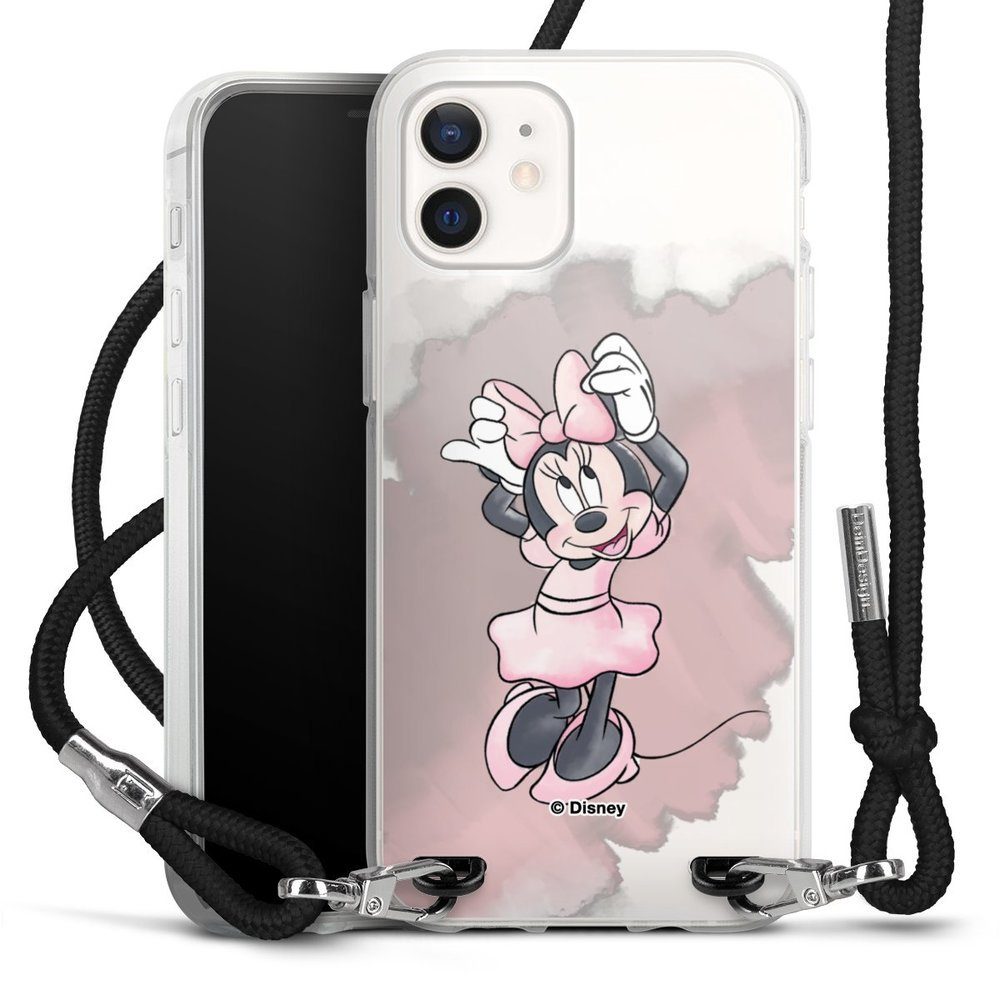 DeinDesign Handyhülle Mickey & Minnie Mouse Disney Motiv ohne Hintergrund,  Apple iPhone 12 mini Handykette Hülle mit Band Case zum Umhängen