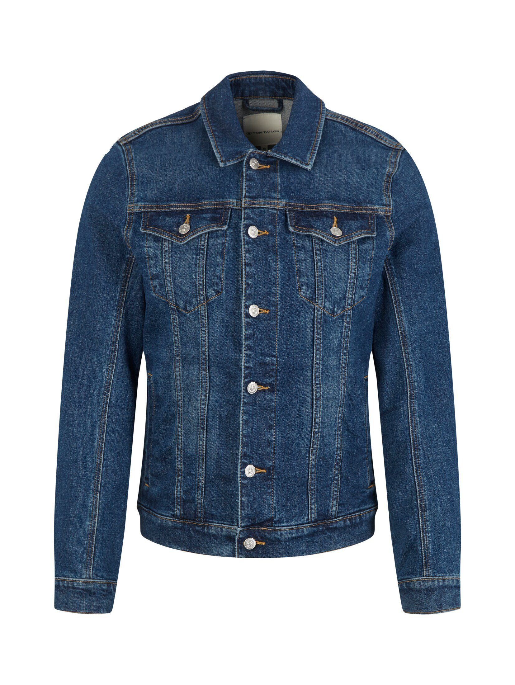 TOM TAILOR Herren Jeansjacke Washed Look – Regular Fit Mit Stretch-Anteil