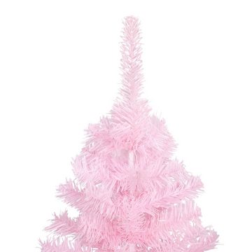 vidaXL Künstlicher Weihnachtsbaum Künstlicher Weihnachtsbaum mit LEDs Kugeln Rosa 150 cm PVC