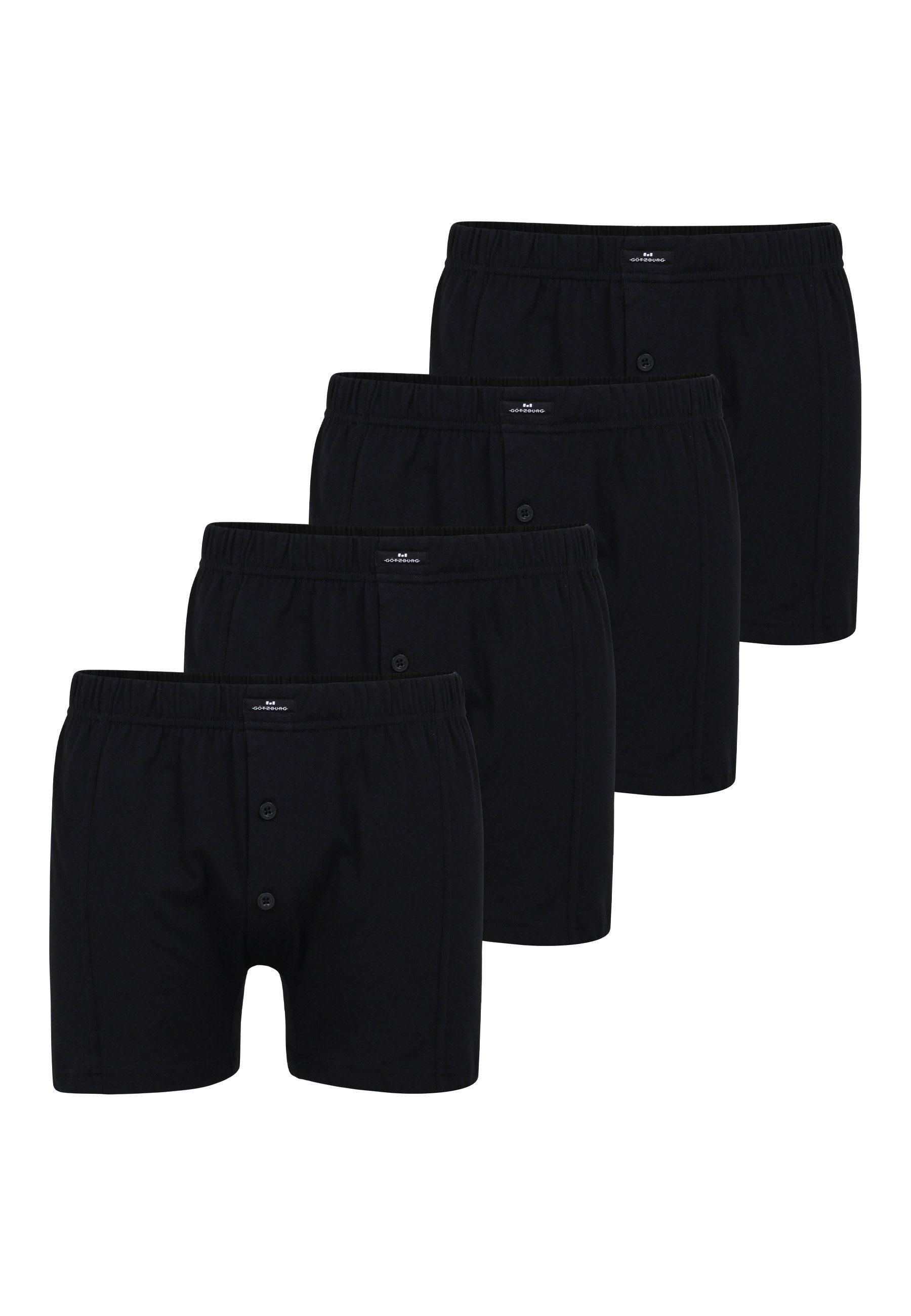 Boxershorts Pack (2-St) Boxershort GÖTZBURG Herren schwarz GÖTZBURG uni black 2er