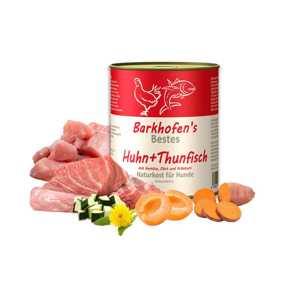 Barkhofen Tiernahrung Bestes Huhn+Thunfisch, Nassfutter für: Hunde