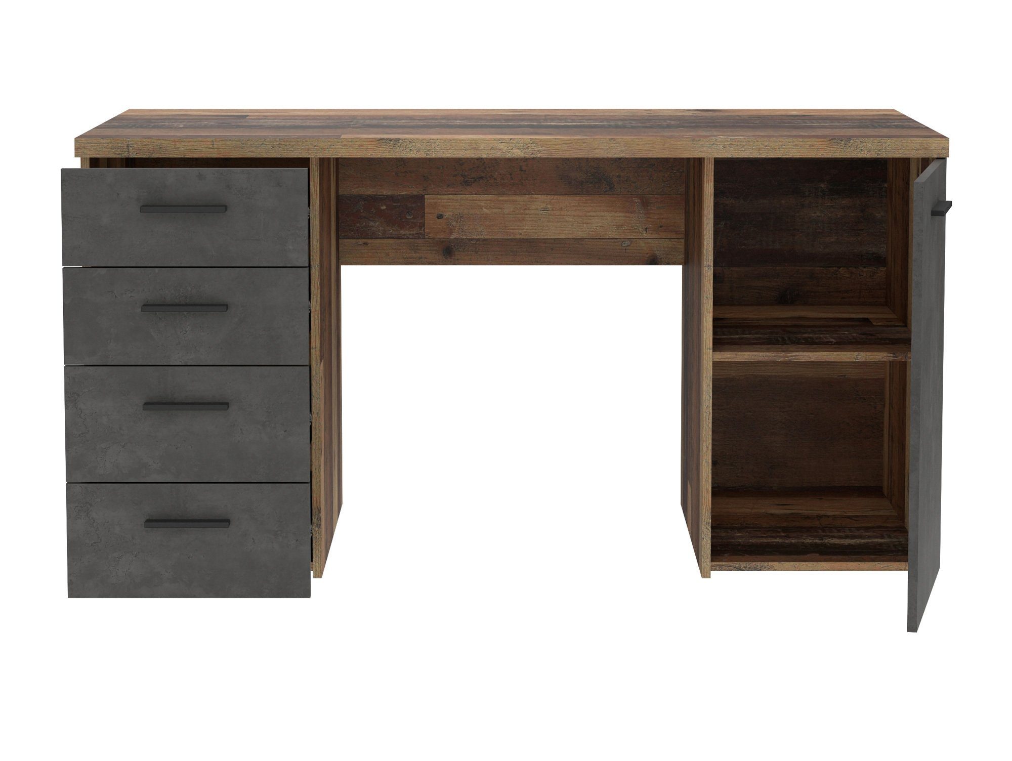 Moebel-Eins Schreibtisch Old wood MIGEL Dekorspanplatte Schreibtisch, Material vintage/betonfarbig