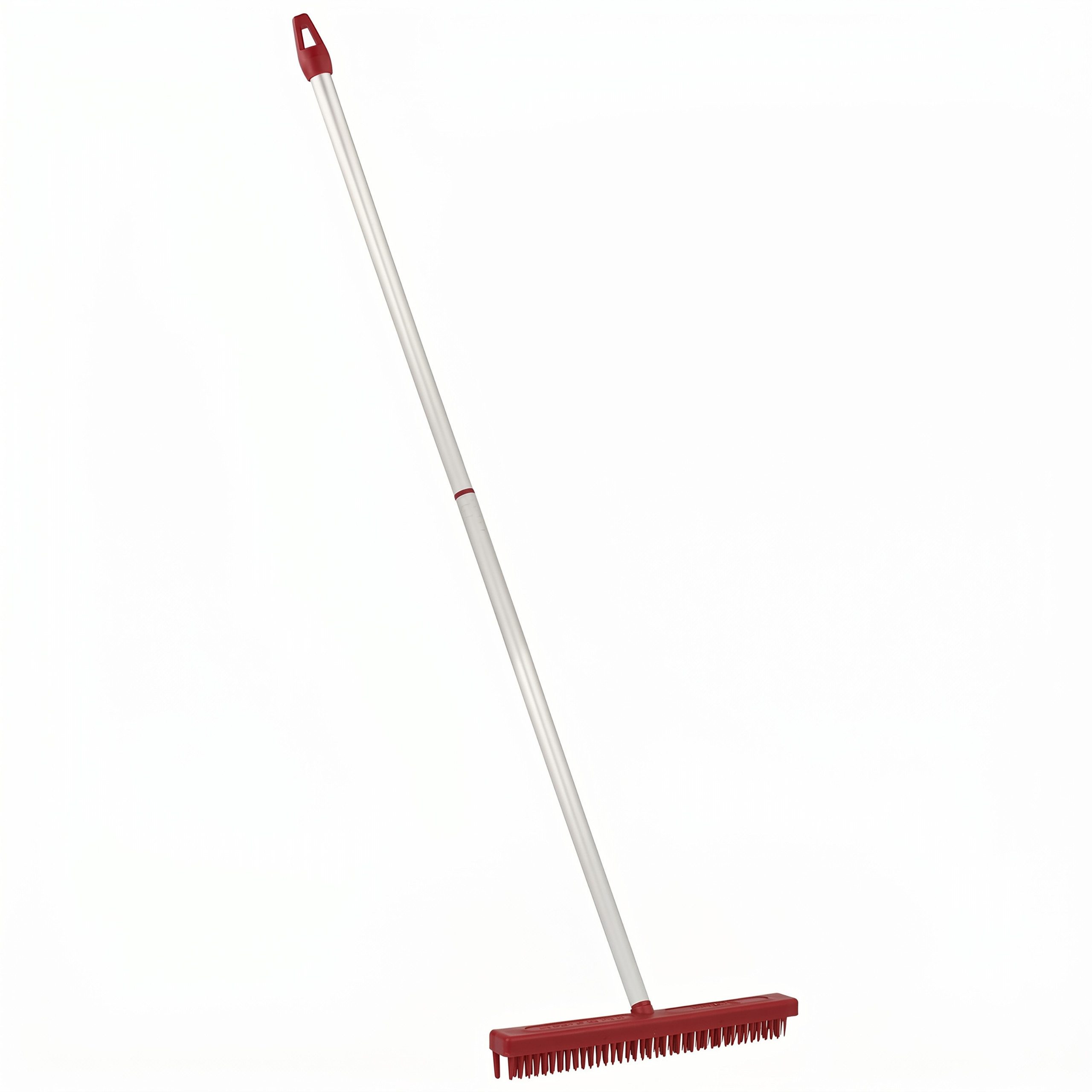 Lantelme Teppichkehrer Fransenkamm Rot mit Alu Stiel 70cm für Teppichfransen, Teppich, Deutsche Herstellung, zum ausrichten der Fransen an Teppichen
