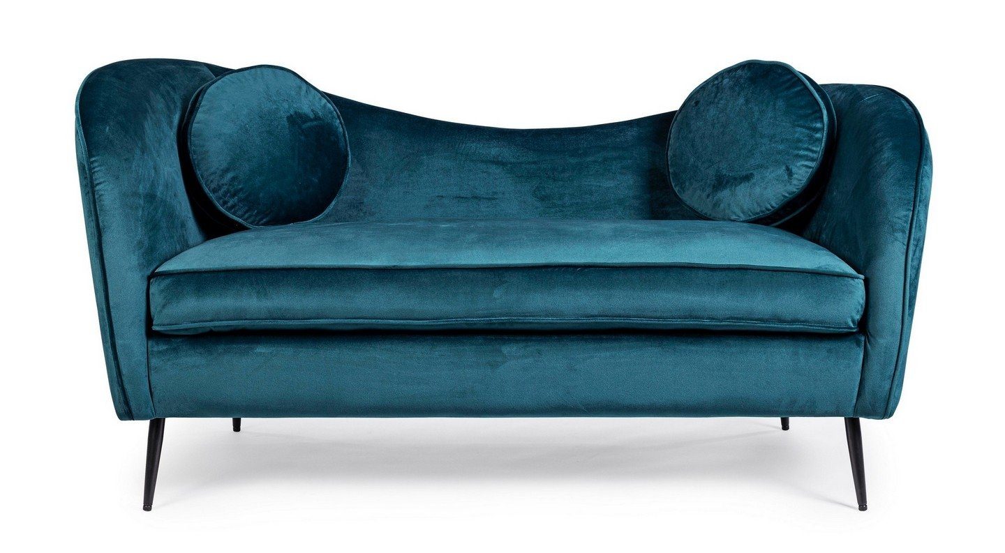 Sofa Candis Polster Couch Natur24 Sofa Sofa Polyester Blau 163x80x71cm