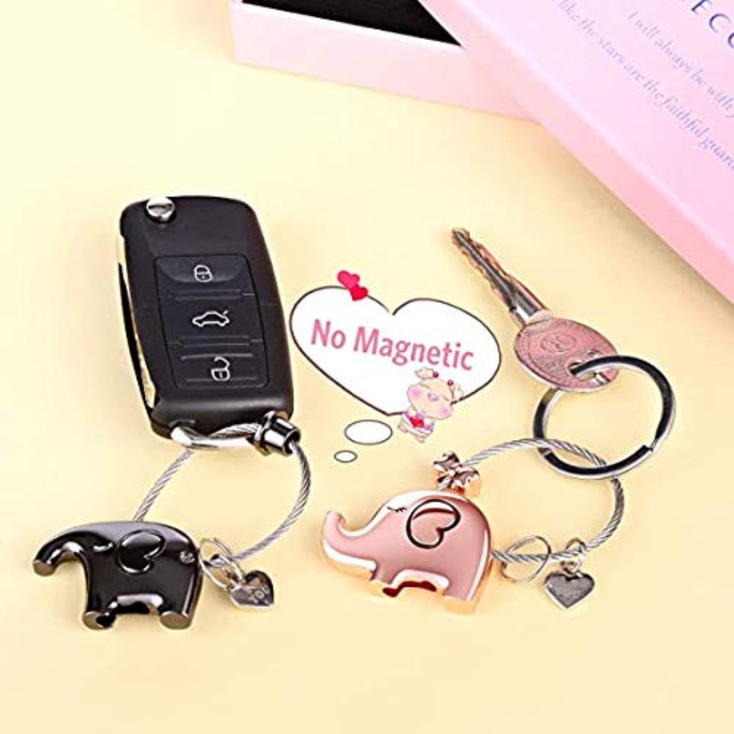 Geschenkehöhle Schlüsselanhänger Set für Paare, 2-teilig mit Magnet & Kuss- günstig online kaufen