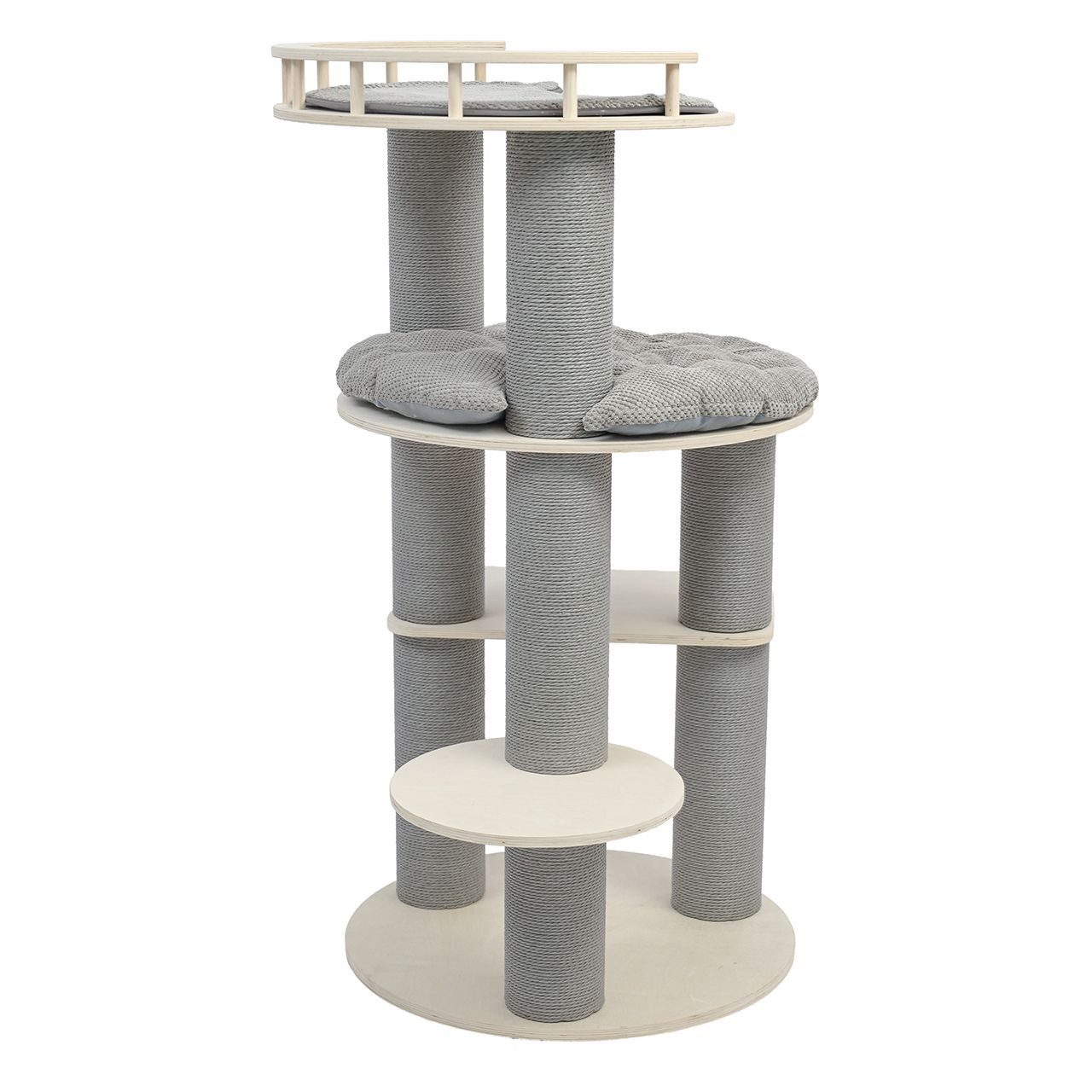 Canadian Cat Company Kratzbaum Miles, stabiler Katzenbaum mit Relingbett, 135,5cm