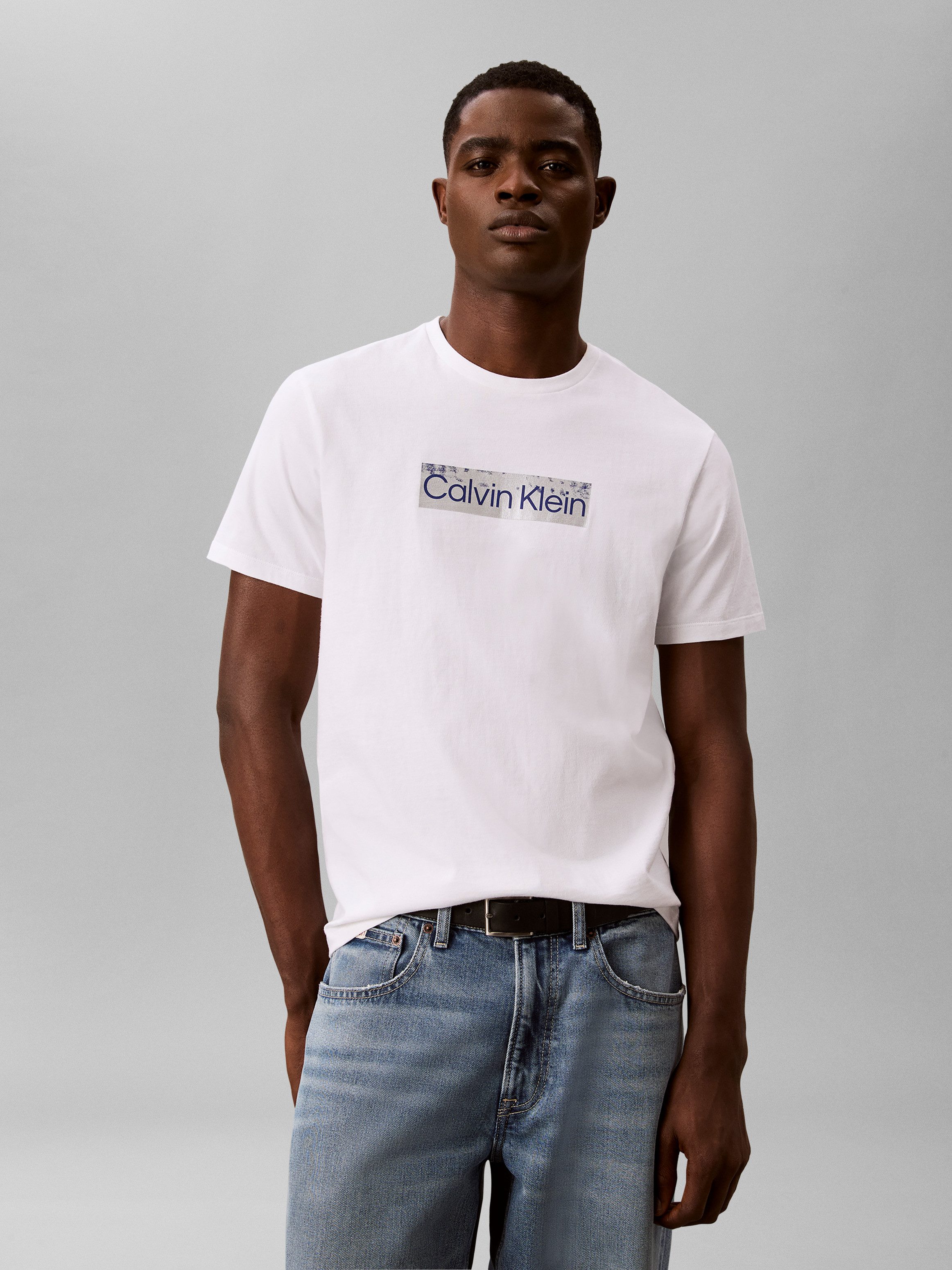 Calvin Klein T-Shirt Reine Baumwolle, Regular Fit, Glanzdruck