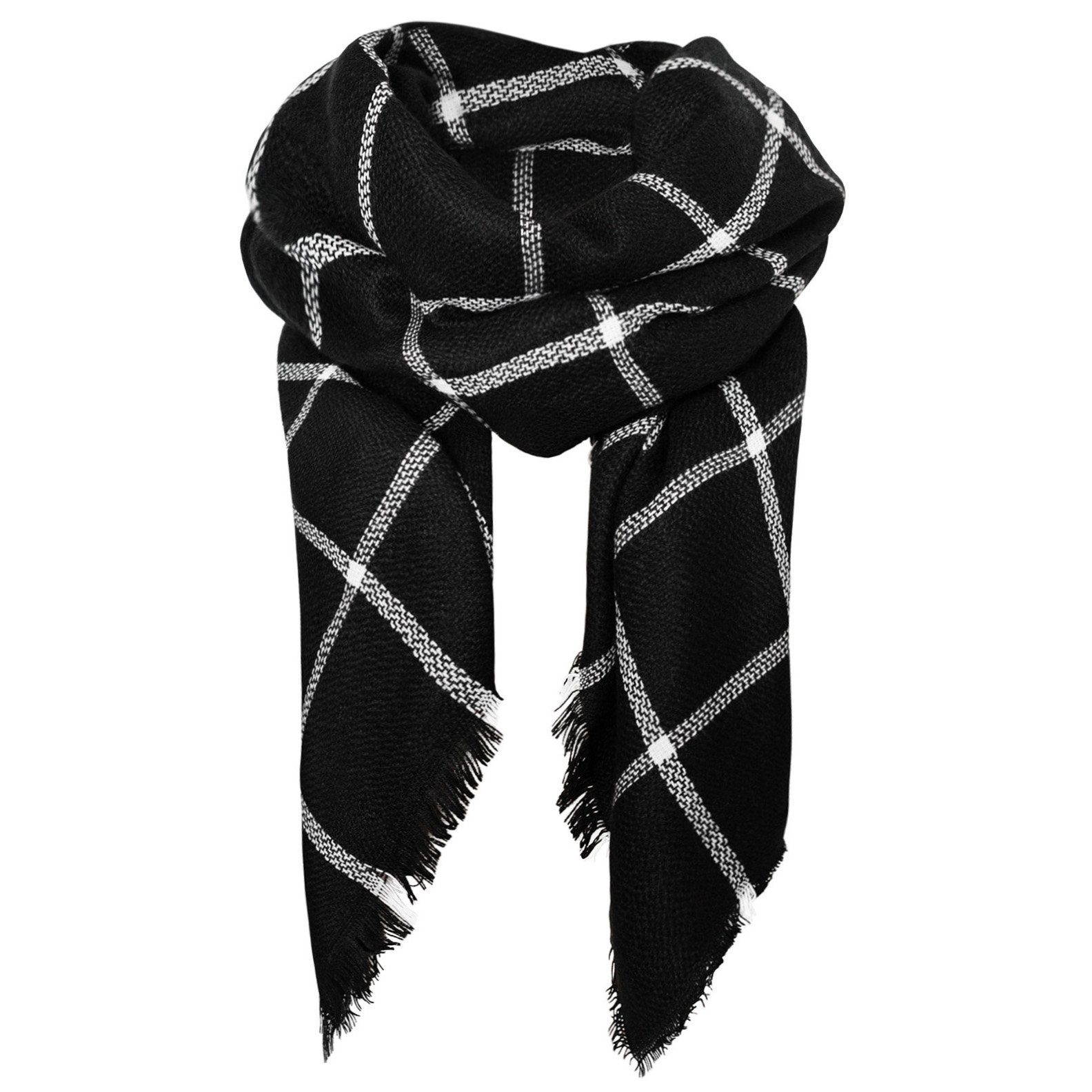 MyBeautyworld24 XXL-Schal Winterschal schwarz/weiss Damen Oversized günstig online kaufen