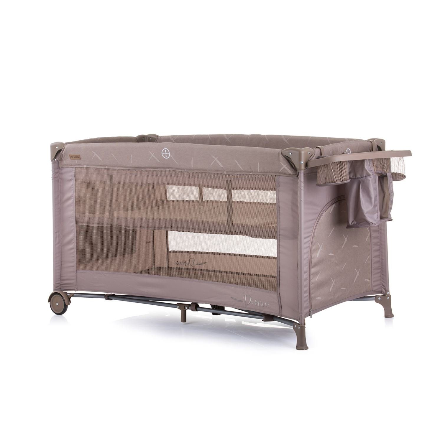 Möbel Babymöbel Chipolino Baby-Reisebett Reisebett Dormeo, mit Matratze, Seitentasche, zwei Schichten, Räder