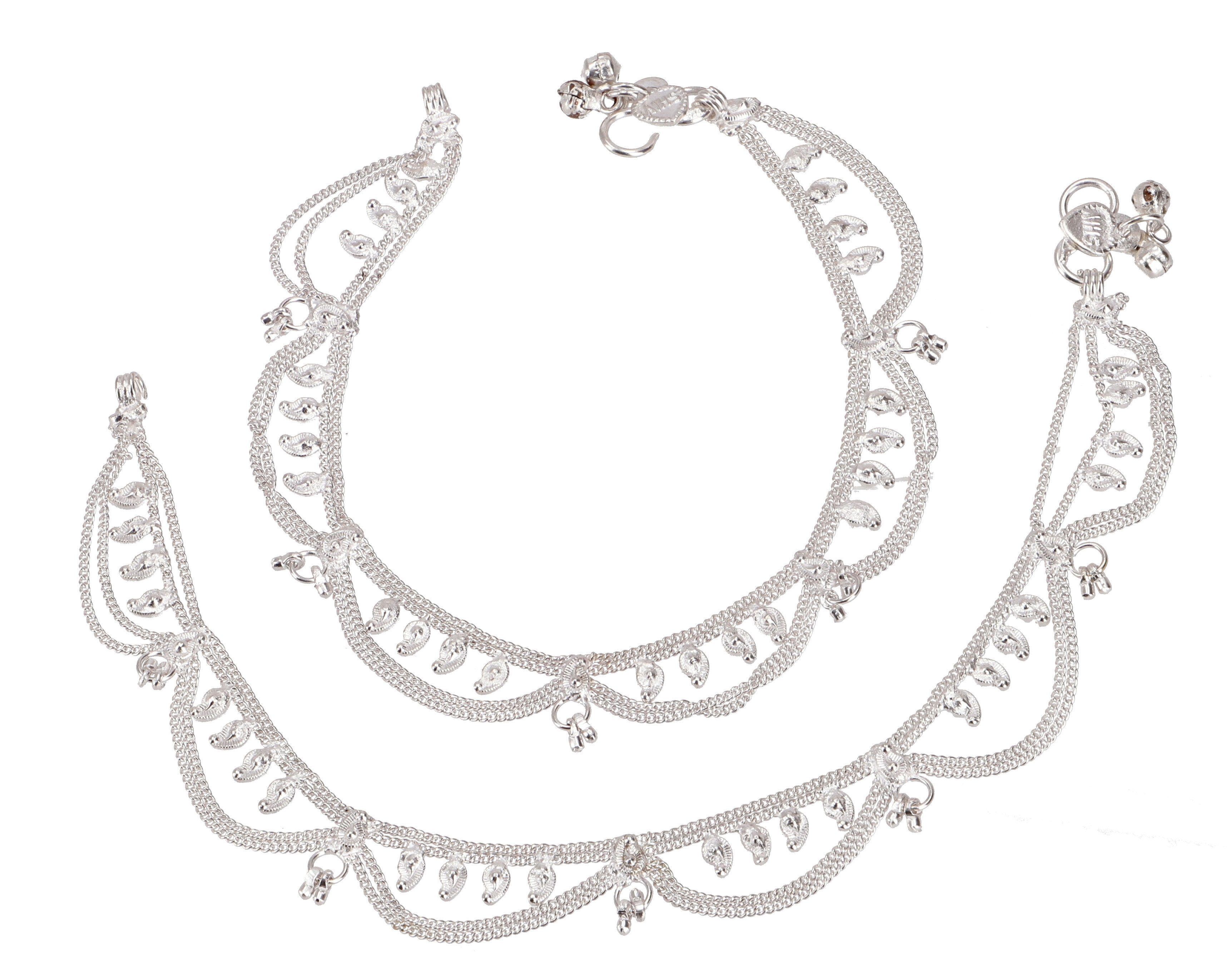 Guru-Shop Fußkette 1 Paar Indische Bollywood Fußkettchen,..