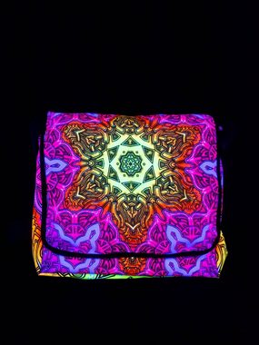 PSYWORK Tragetasche Schwarzlicht Umhängetasche Neon "Shining Star", UV-aktiv, leuchtet unter Schwarzlicht