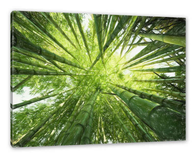 Pixxprint Leinwandbild Bambus, Bambus (1 St), Leinwandbild fertig bespannt, inkl. Zackenaufhänger