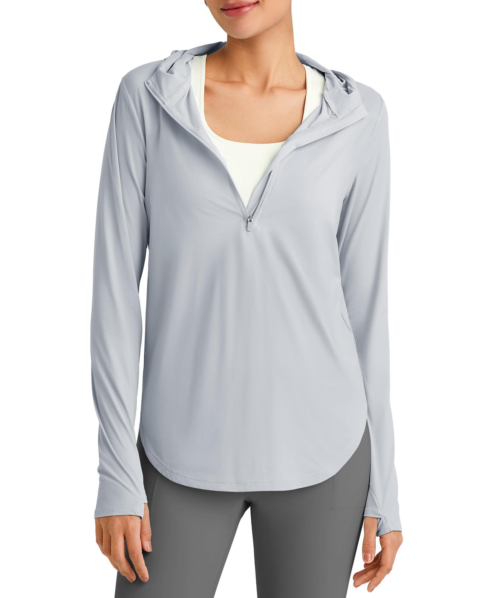 G4Free T-Shirt Damen Sonnenhemd Kapuzenpullover langärmliges Workout-Oberte günstig online kaufen