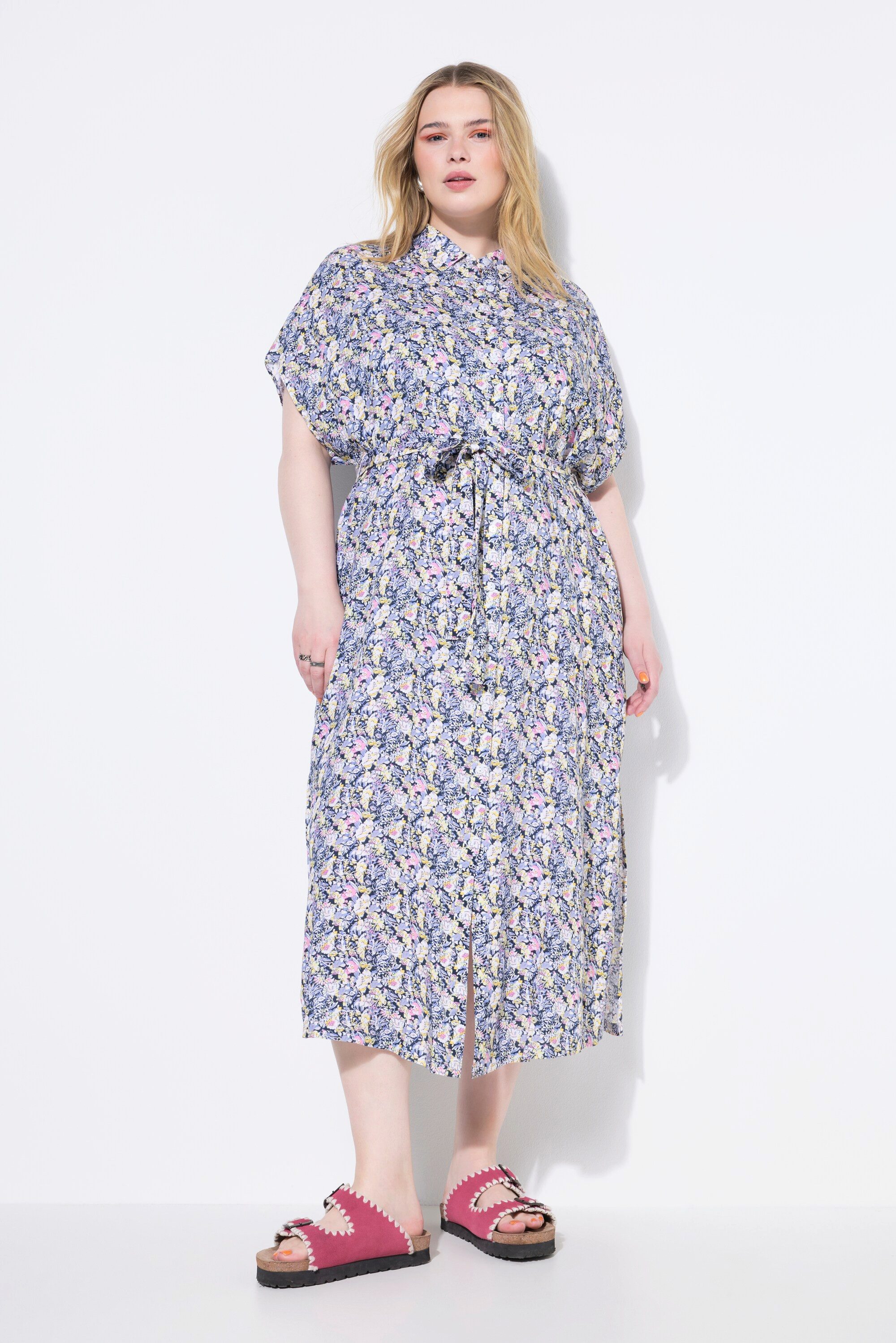 Hemdblusenkleid Maxikleid Hemdblusenkleid Flower-Print