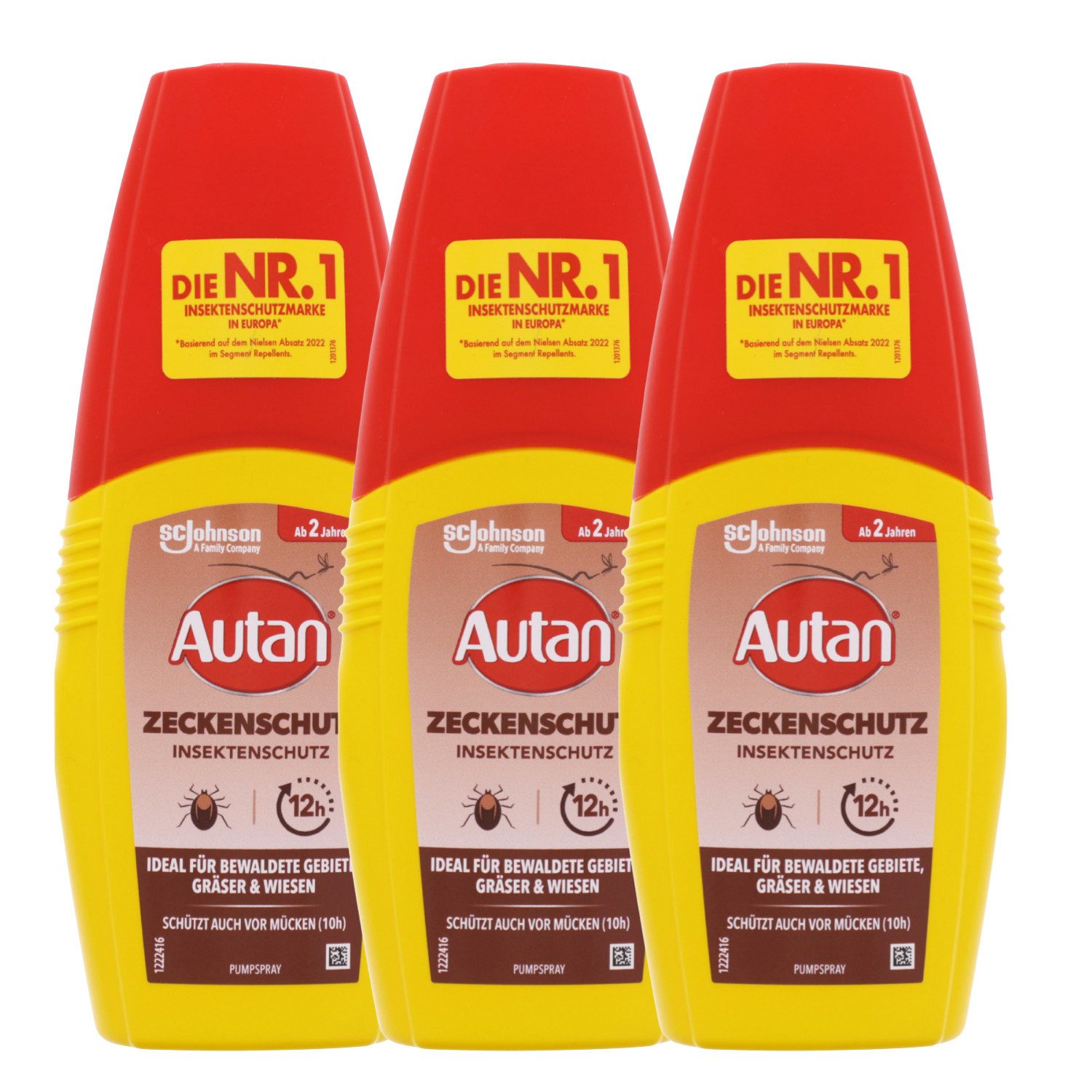 Autan Insektenschutz-Spray 3x Autan Zeckenschutz Insektenschutz Pumpspray je 100 ml Mückenschutz