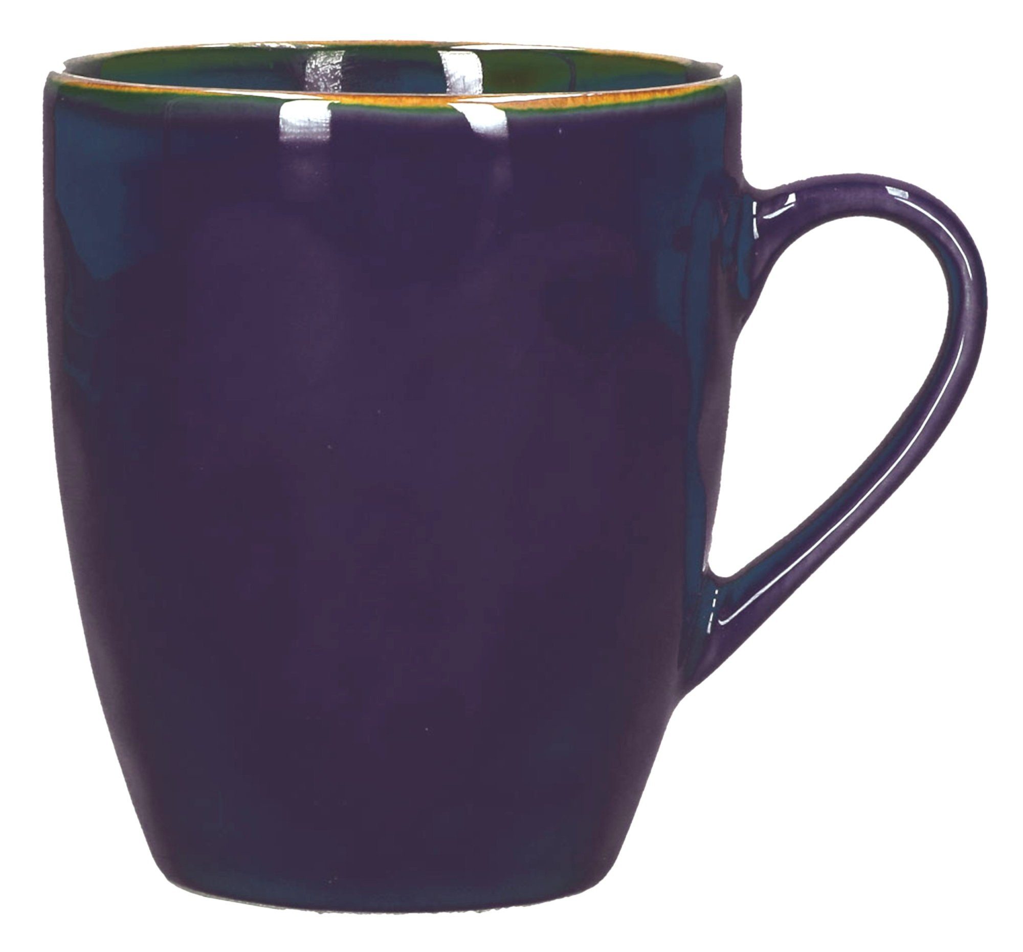 Rose & Tulpani Tasse Große Tasse Steingut Becher mit Henkel 430ml Blau,  Steingut, Handgefertigt, Backofengeeignet