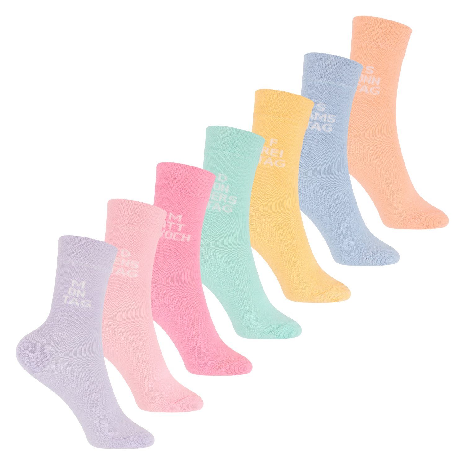 Footstar Freizeitsocken Kinder Wochentage Socken (7 Paar) für Jungen & Mädchen Candy | Socken