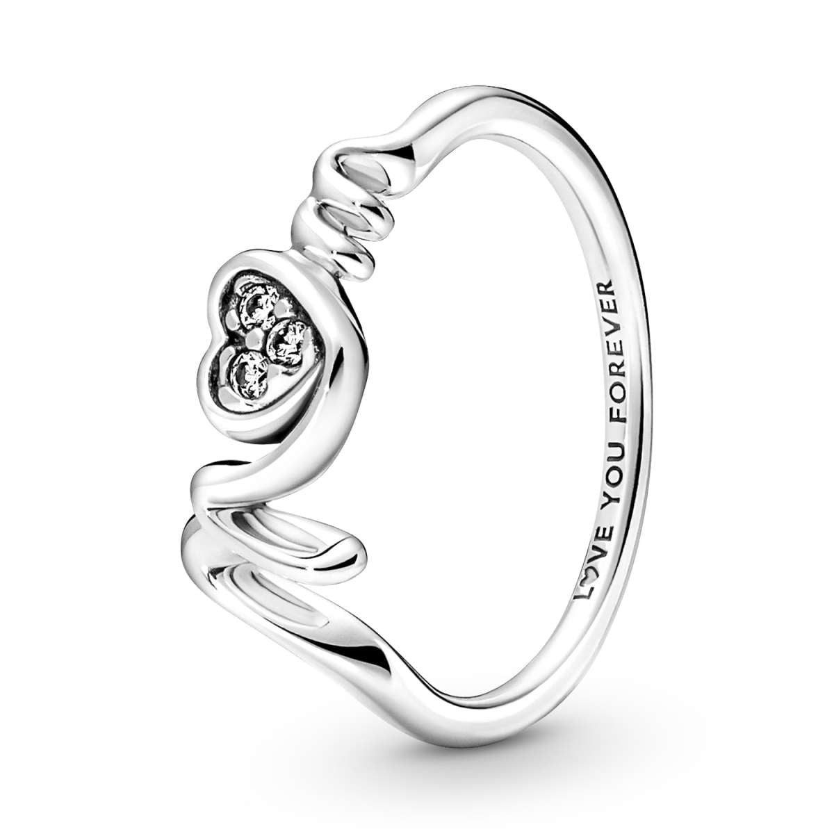 Pandora Silberring 191149C01, für Damen-Ring Mom Pavé Herz Silber
