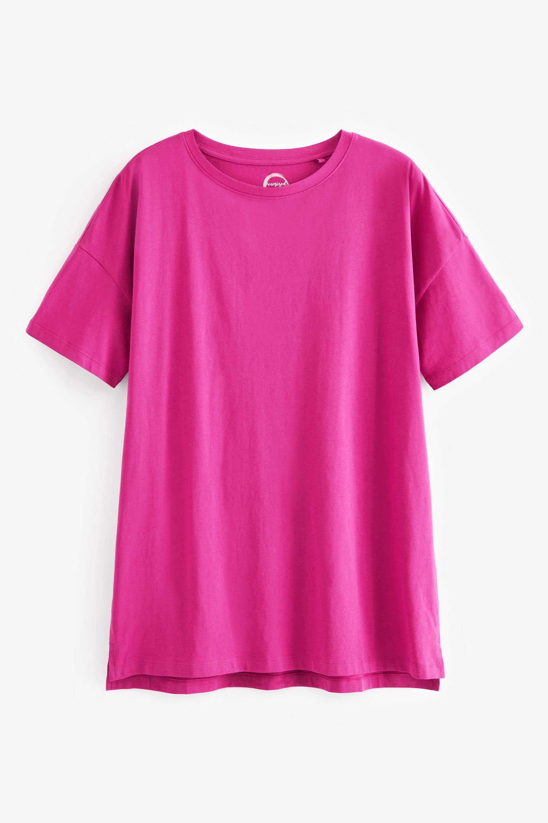 Next T-Shirt Oversize-T-Shirt Pink (1-tlg) Fuchsia