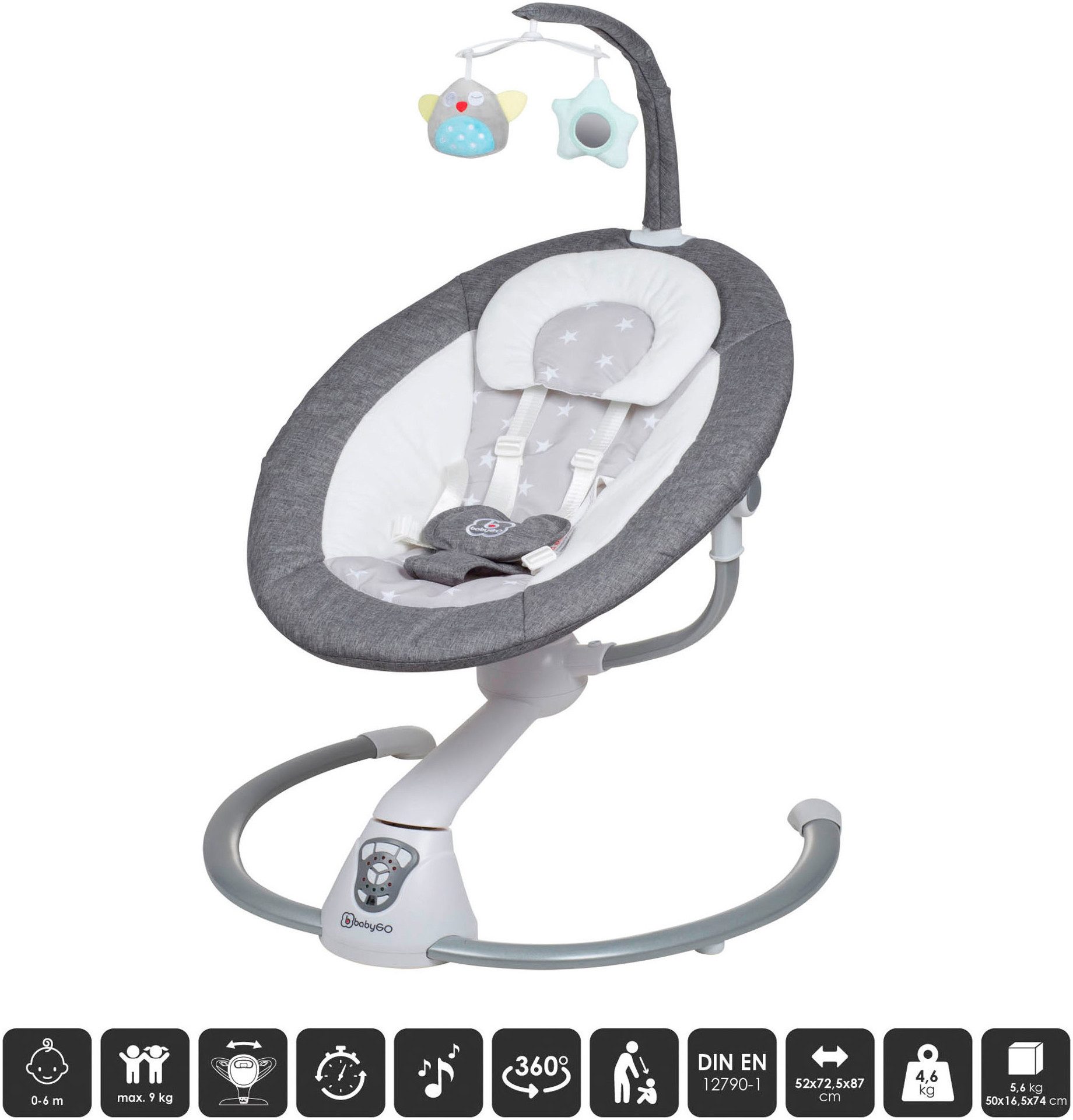 BabyGo Babywippe Homey, mit Schaukelbewegungen und Sound günstig online kaufen