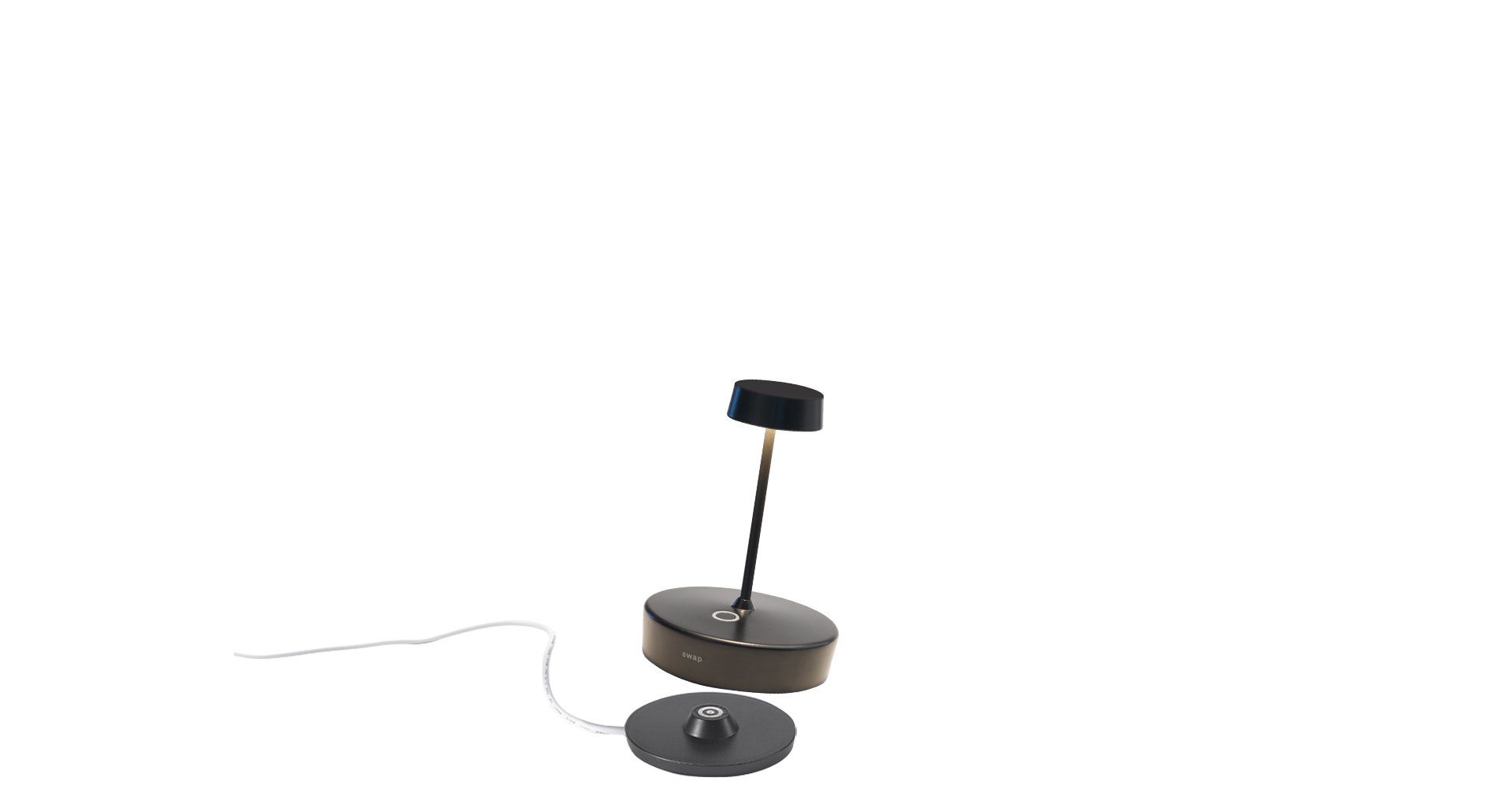 fest Schwarz Warmweiß Swap Tischleuchte integriert, LED LED Zafferano Pro, Mini