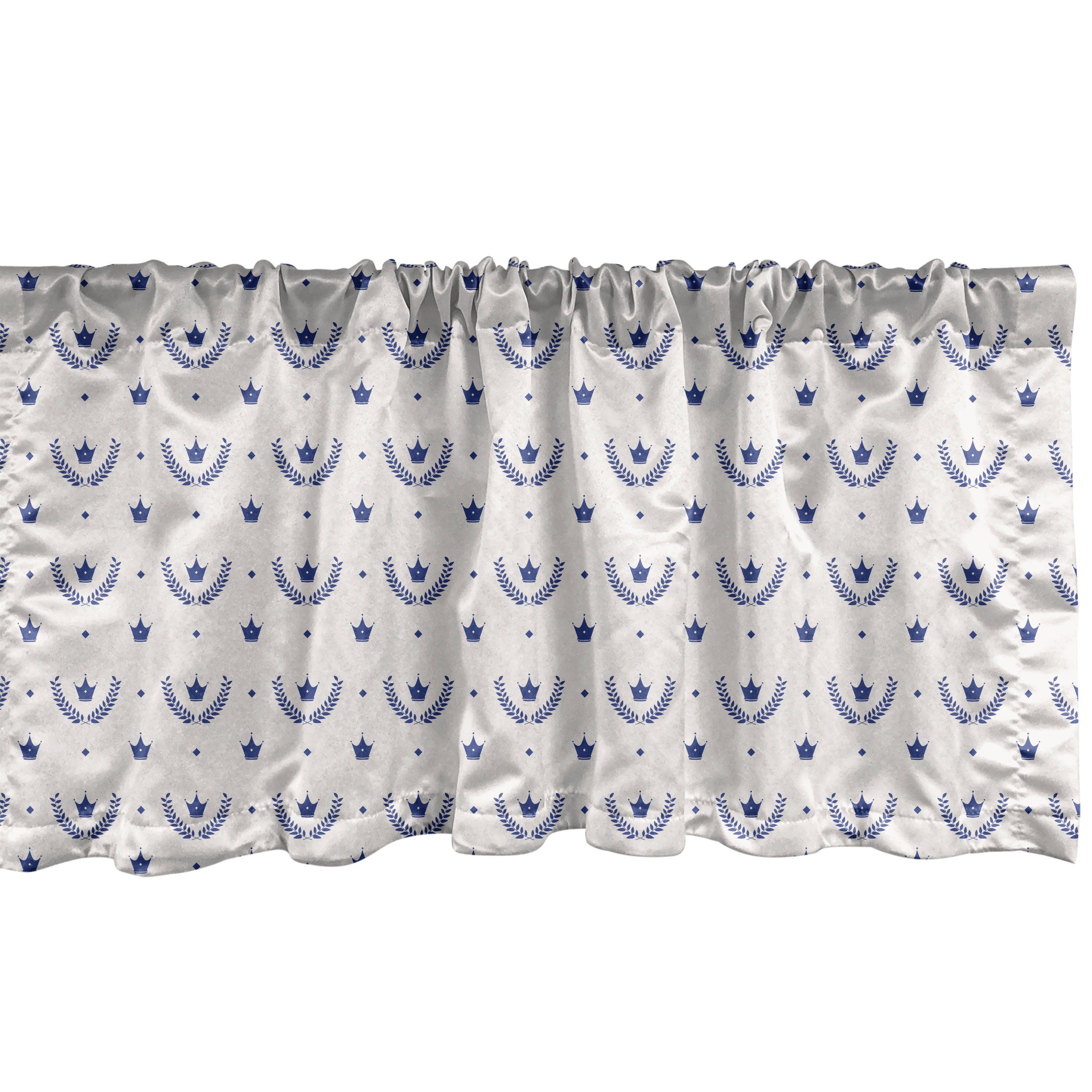 Scheibengardine Vorhang Volant für Küche Schlafzimmer Dekor mit Stangentasche, Abakuhaus, Microfaser, Abstrakt Crown und Blätter Corolla