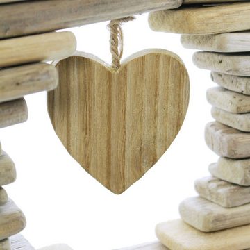 FRANKEN Dekohänger Kranz Herzen aus Holz rustikale Deko mit Landhaus-Charme Ø 21 cm