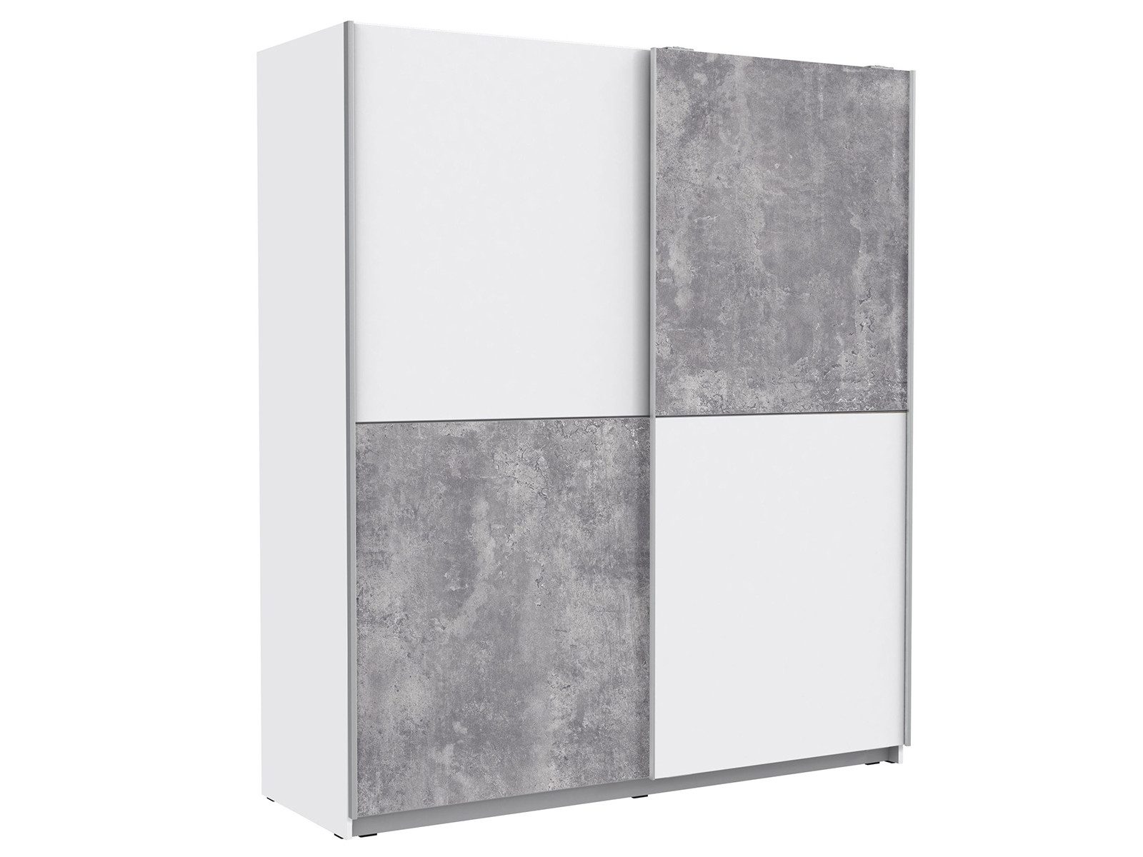 Schiebetürenschrank 170 cm breit WINNER Weiß / Beton günstig online kaufen