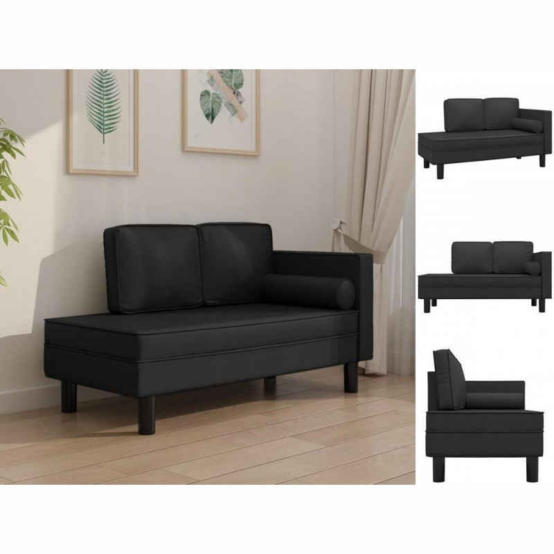 vidaXL Sofa Ottomane Liegesofa Recamiere Sofa Couch 2-Sitzer Schwarz Kunstleder