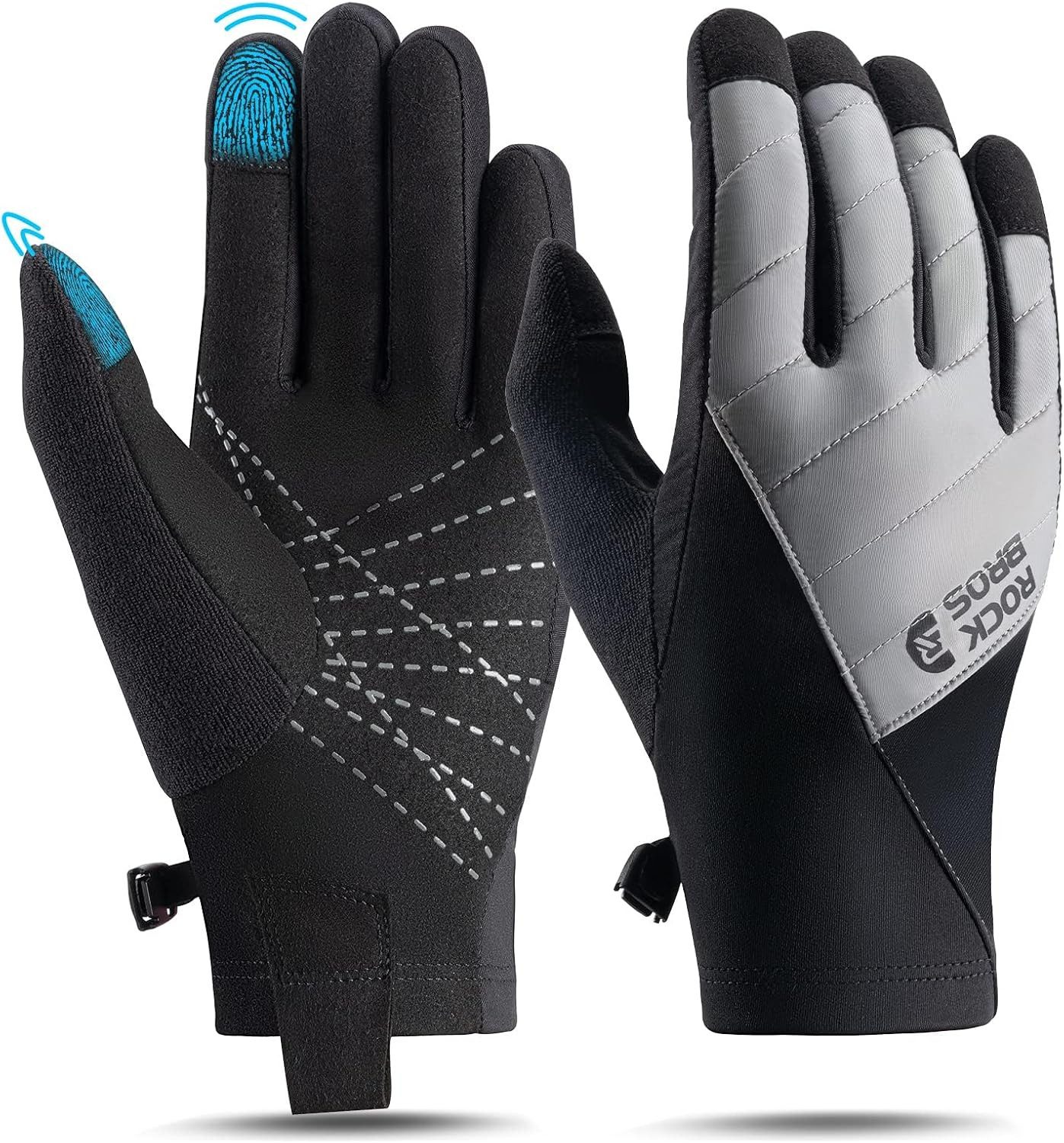 ROCKBROS Fahrradhandschuhe Thermo Fahrradhandschuhe Winter Vollfinger Stoßfeste Unisex