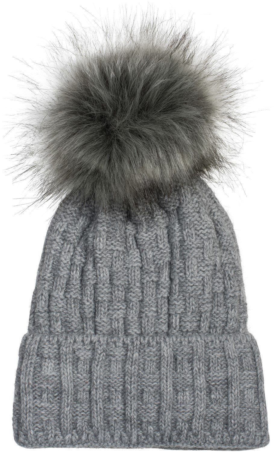 styleBREAKER Bommelmütze Strick Bommelmütze mit Flecht Muster (1-St) günstig online kaufen