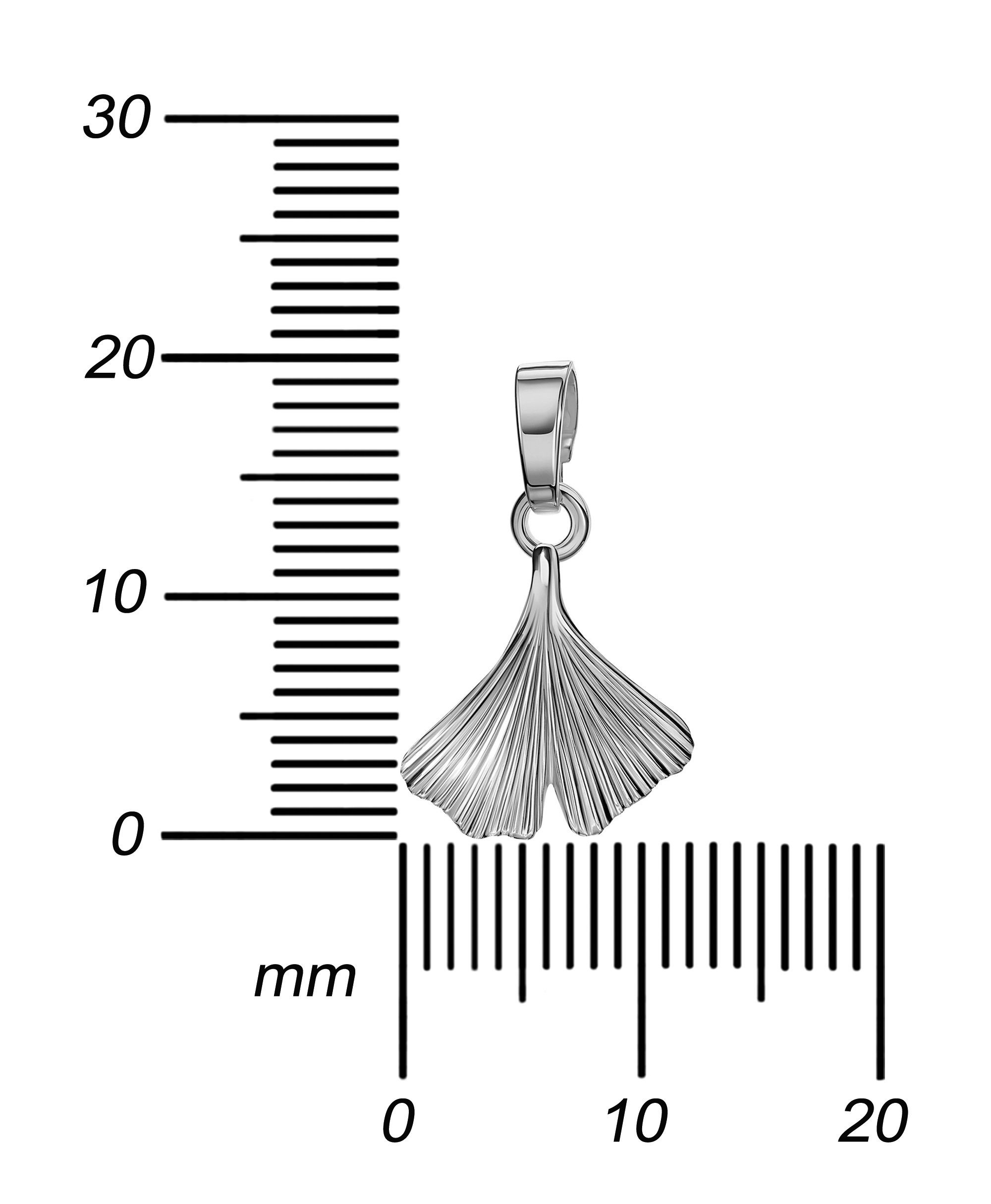 JEVELION Kette Anhänger wählbar 36 925 Ginkgo 70 cm. mit - - Mit (Silberanhänger, Silberkette Silber Länge Anhänger Damen), für