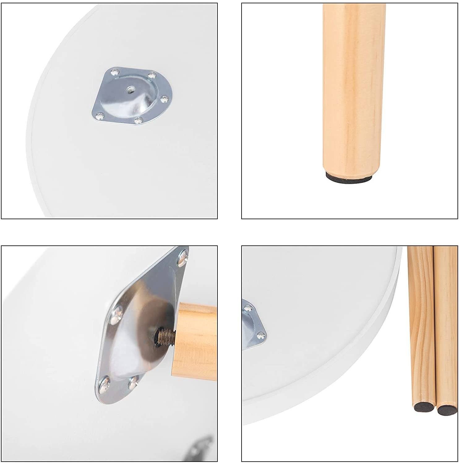 Woltu Beistelltisch, Beistelltisch rund klein Couchtisch weiß