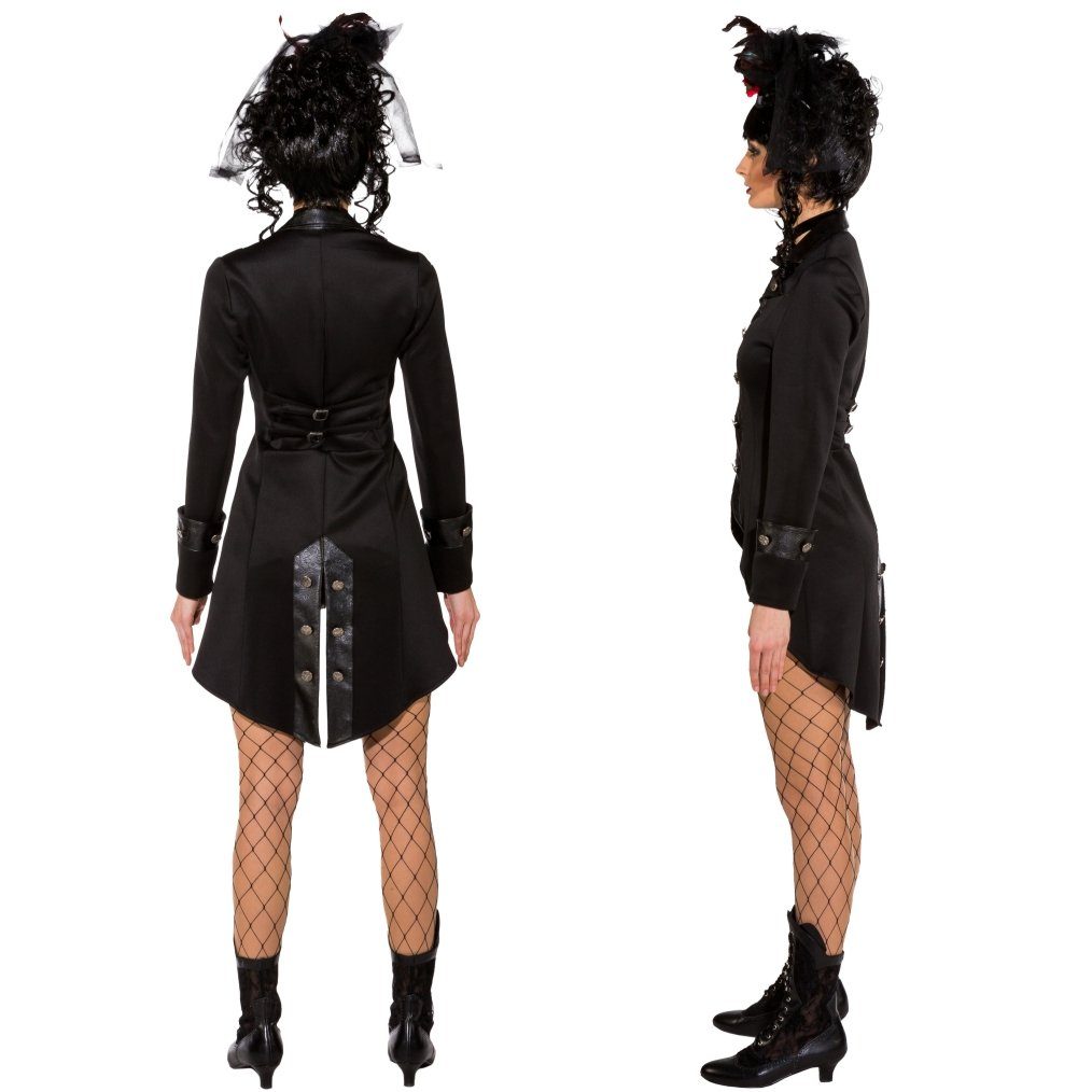 Orlob Kostüm Schwarze Gothic Jacke für Damen