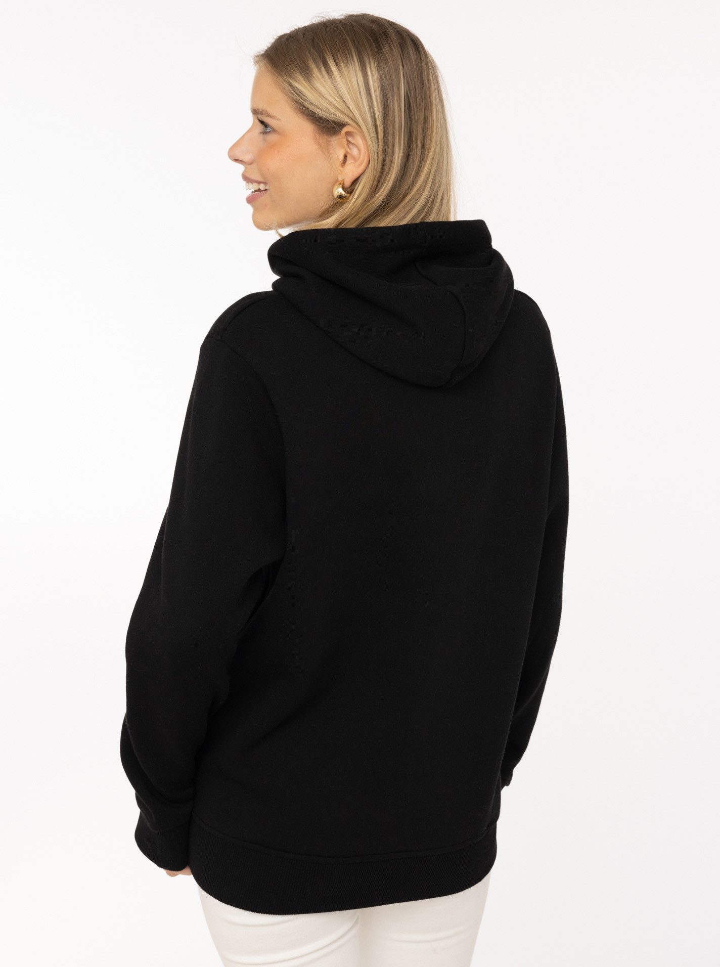 Zwillingsherz Hoodie "Wild Free" gestickter Leopard, Statement Schriftzug, Kapuze