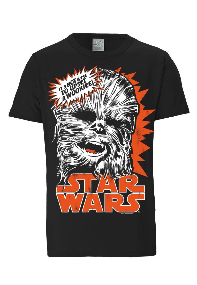 Sterne T-Shirt Star mit LOGOSHIRT - Chewbacca Wars-Frontdruck der Krieg