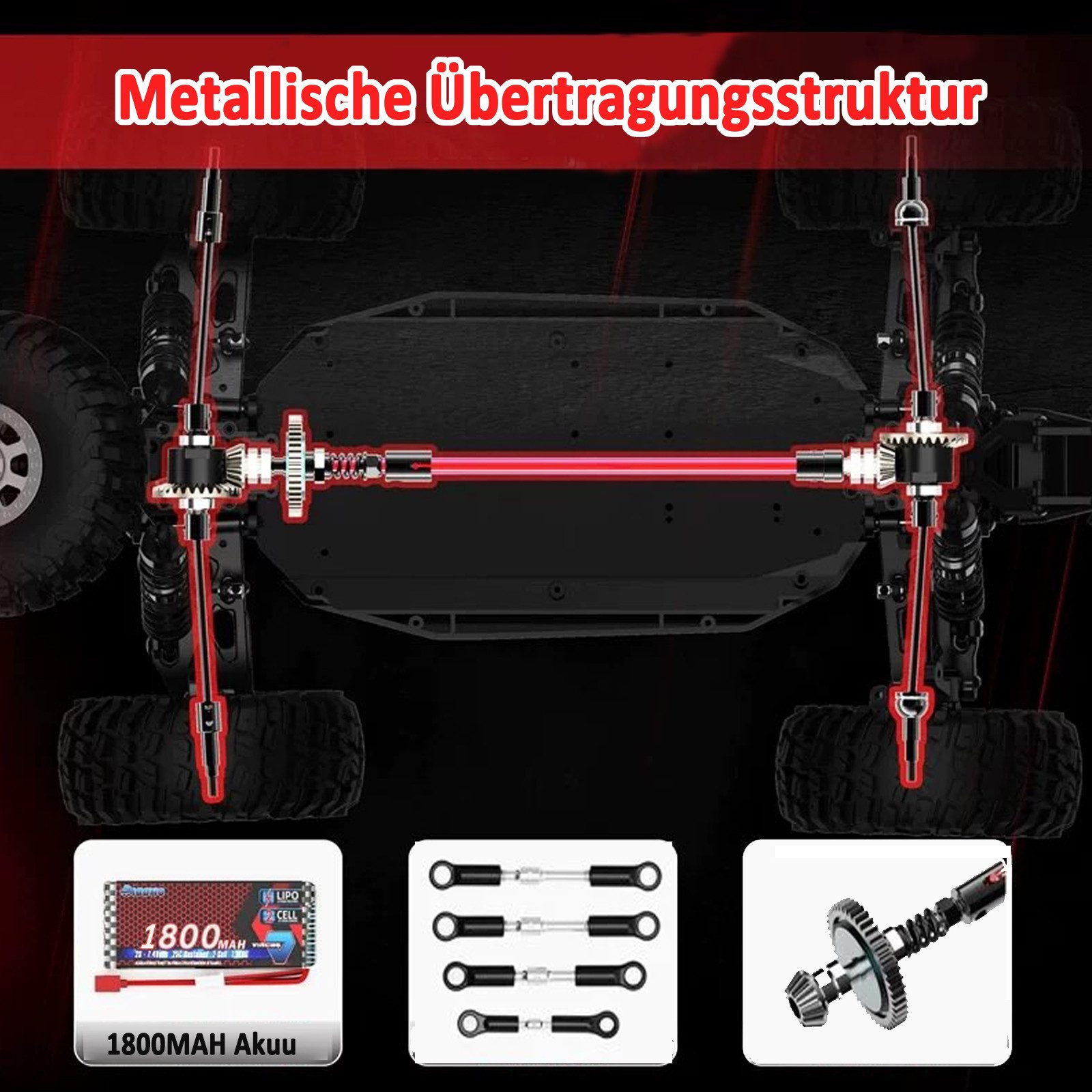 Esun RC-Auto Ferngesteuertes Auto, 1:12 RC Auto Offroad, 50km/h Gebürsteter RC Car (Packung, Komplettset), 1:12 Ferngesteuertes Auto Erwachsene, Rc drift car outdoor spielzeug