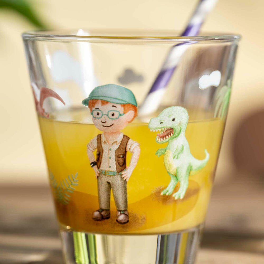 LEONARDO Glas Bambini Avventura Dino, 215 ml, Kalk-Natron-Glas