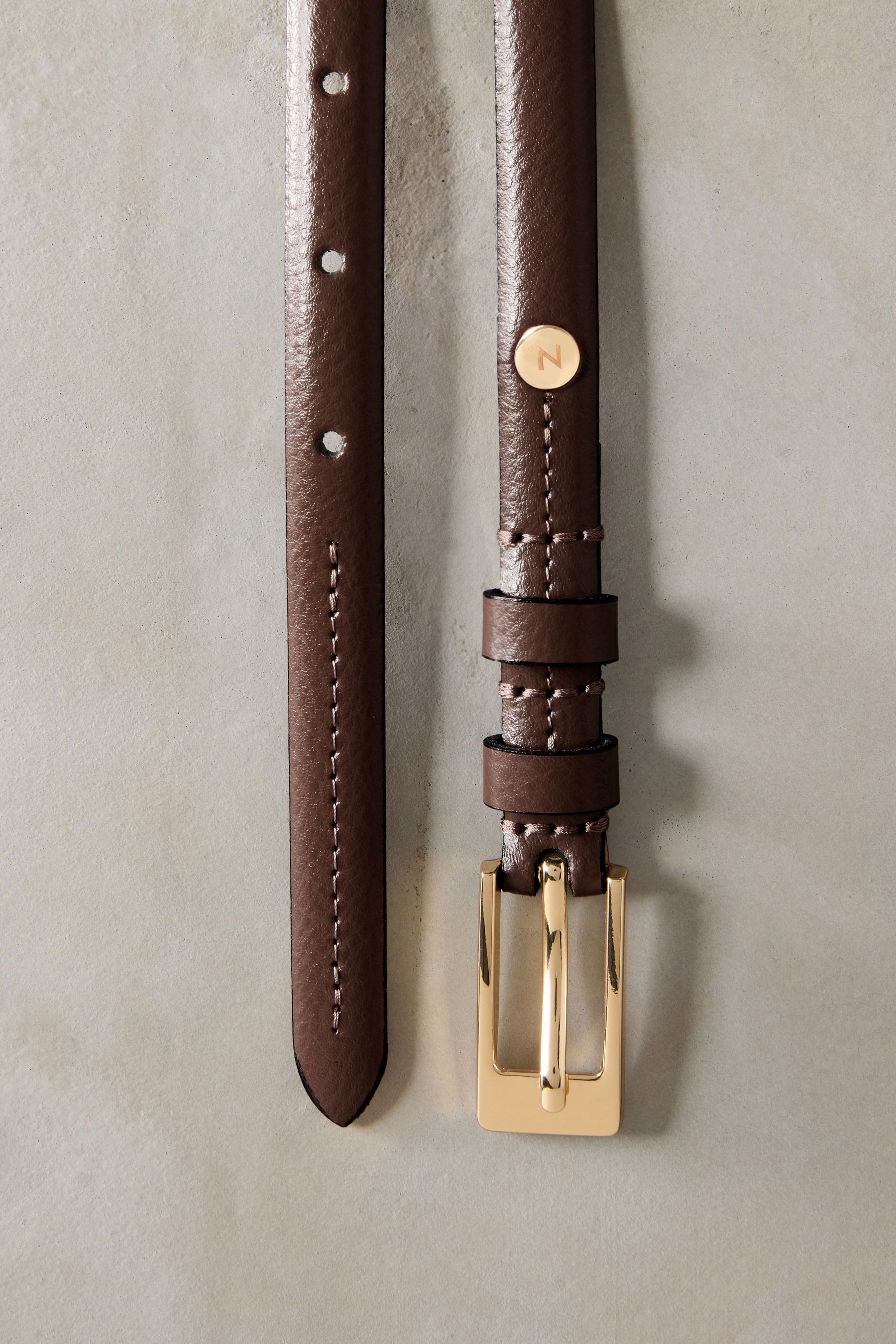 Next Ledergürtel Premium Skinny Ledergürtel, Made in Italy (1-St) – Bild 2 von 5