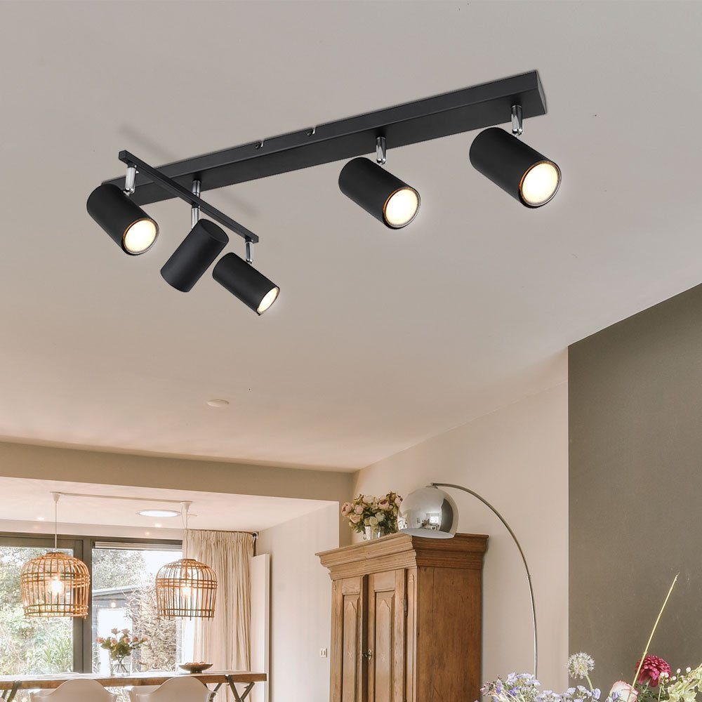 GLOBO LIGHTING Deckenleuchte, Leuchtmittel nicht inklusive, Spots Deckenleuchte schwarz Deckenleuchte GU10 5 Flammig
