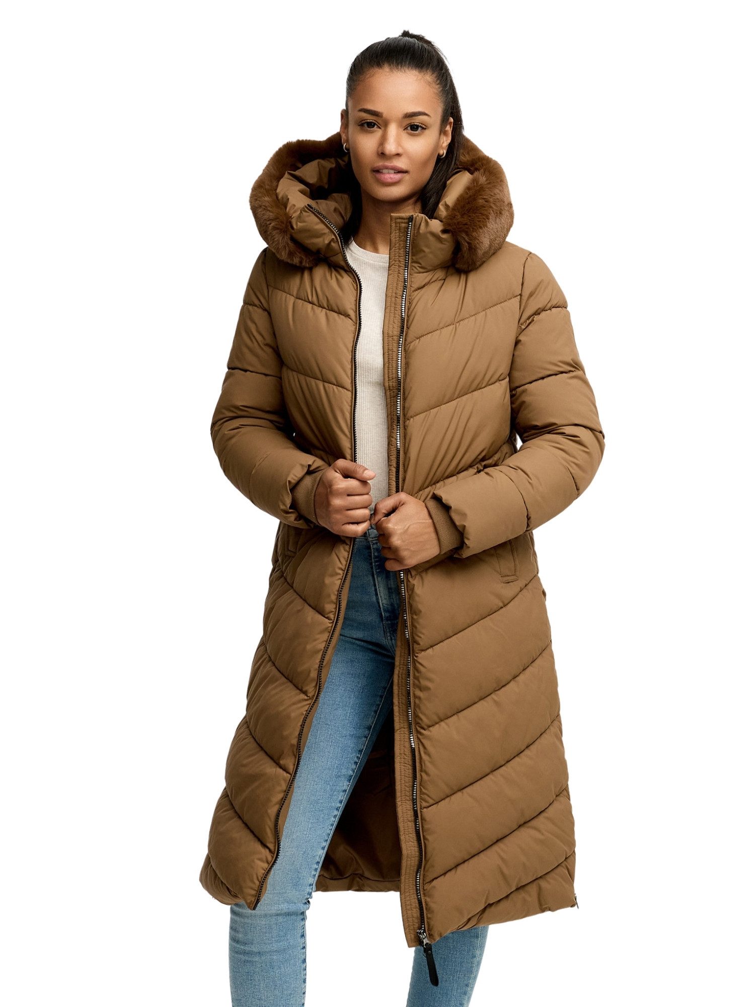 Tazzio Wintermantel F801 mit Kapuze, Chevron-Steppmantel günstig online kaufen