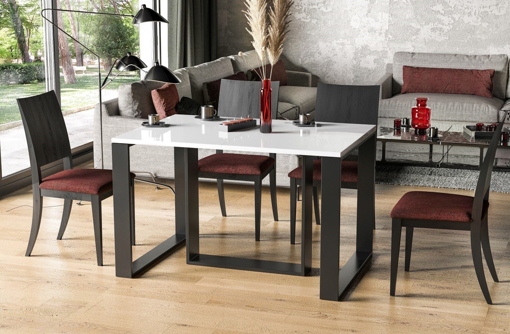 Endo-Moebel Kulissen-Esstisch "Borys 290" 130cm-290cm Kufengestell günstig online kaufen