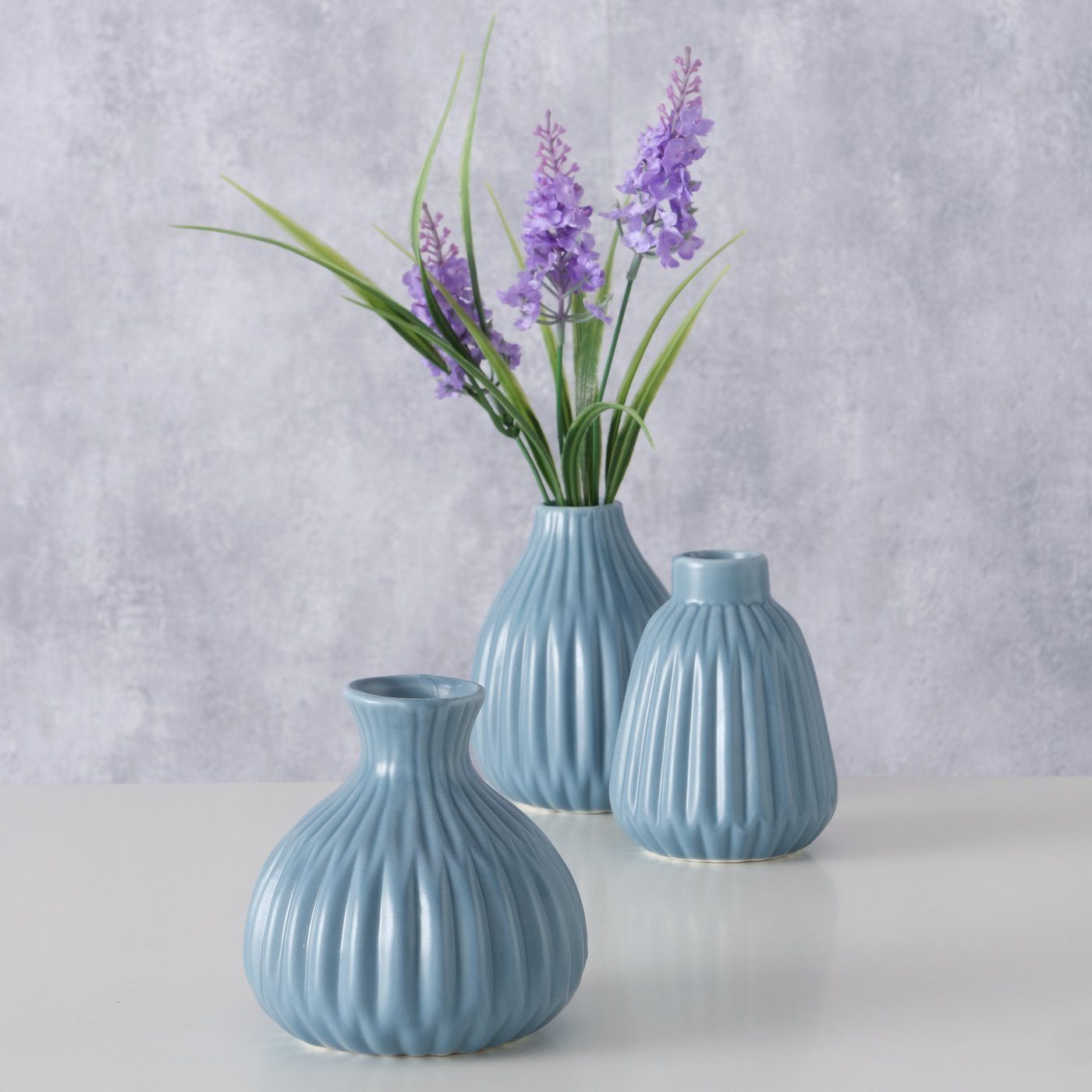 BOLTZE Tischvase Design Set Deko Mattes Blau Keramik im aus 2er Vase