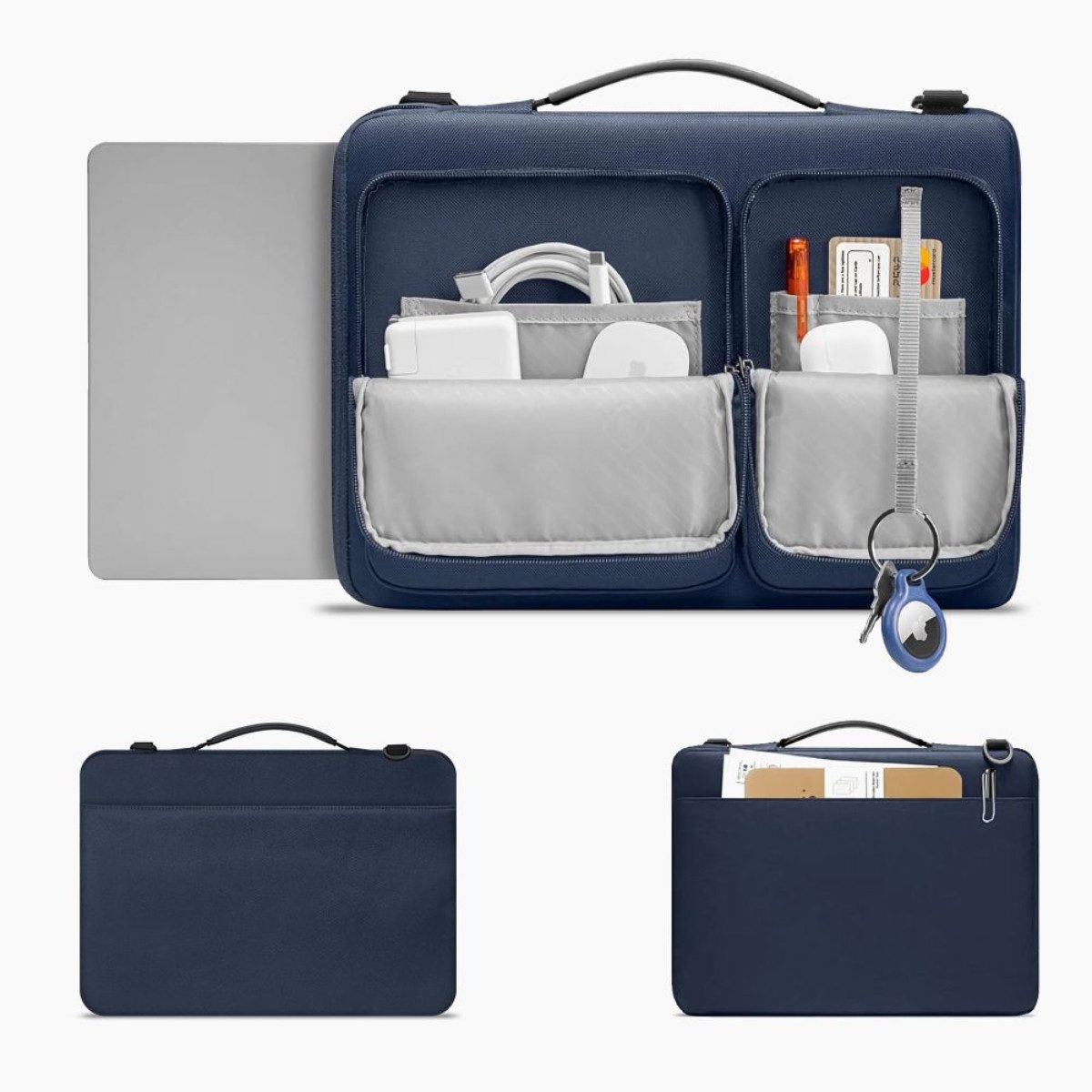 TECH PROTECT Laptoptasche Defender Bag 15-16 Zoll, Gepolsterte Laptoptasche mit mehreren Fächern