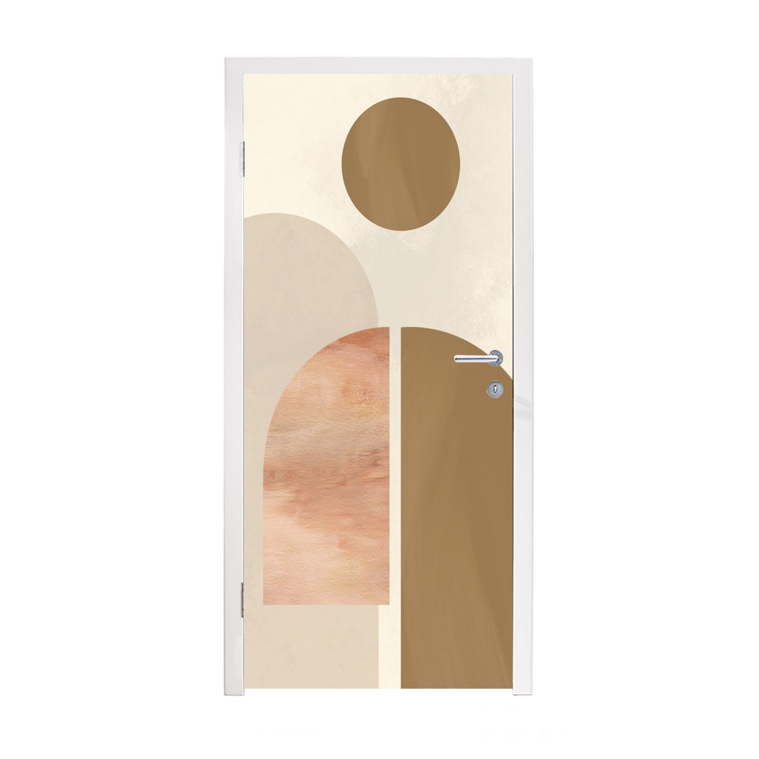 MuchoWow Türtapete Rosa - Braun - Design, Matt, bedruckt, (1 St), Fototapete für Tür, Türaufkleber, 75x205 cm