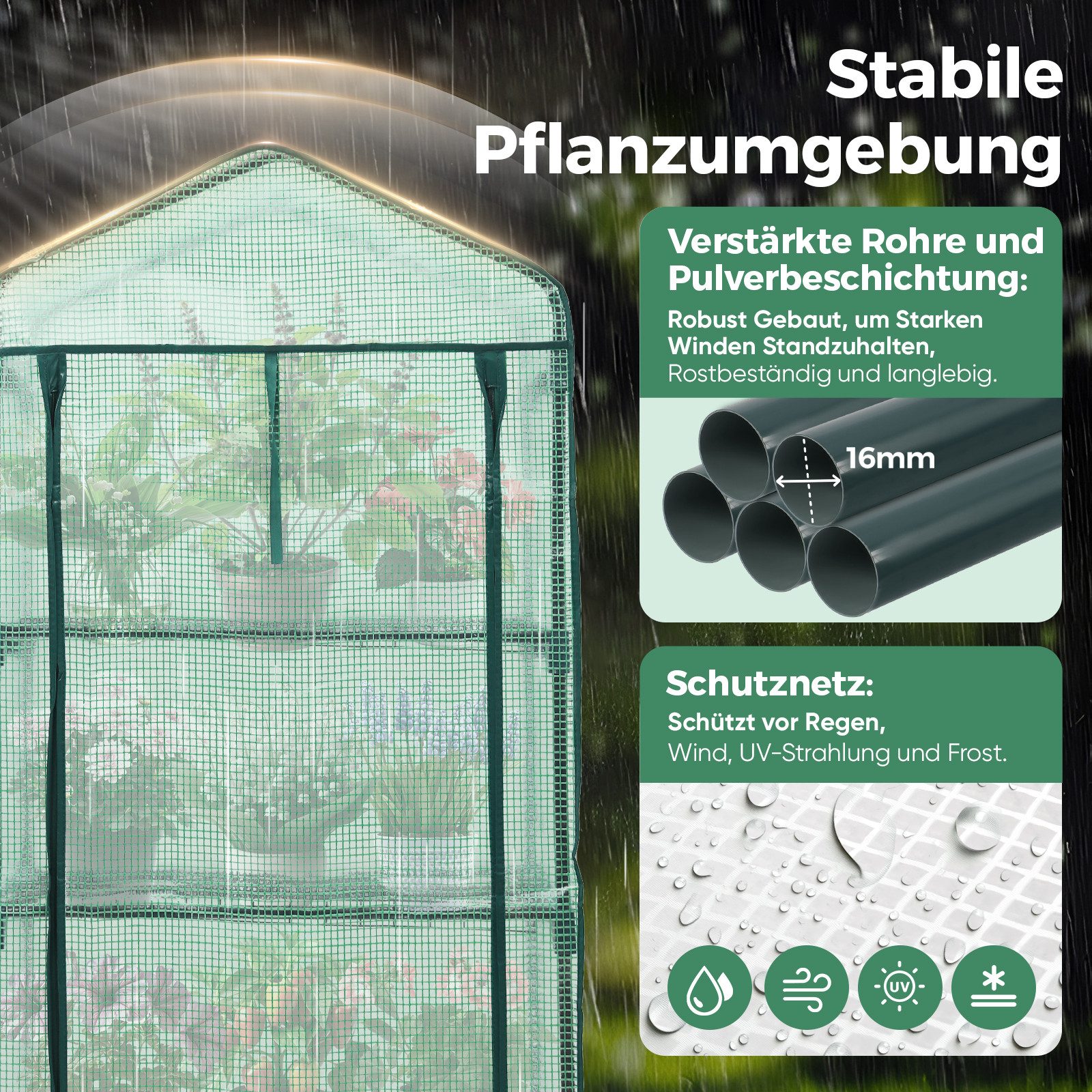 Sekey Foliengewächshaus Gewächshaus Klein Tomatenhaus Treibhaus mit Anzucht günstig online kaufen