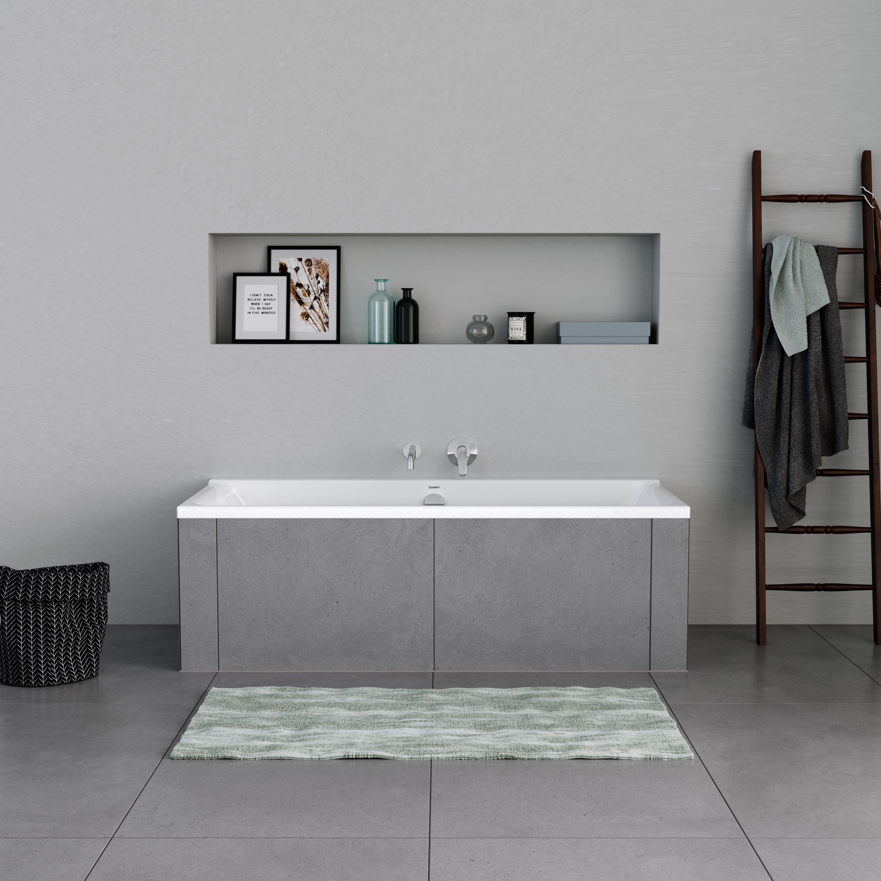 Duravit Badewanne P3, für Einbau, Weiß, 170x70 cm – Position Rückenschräge wählbar