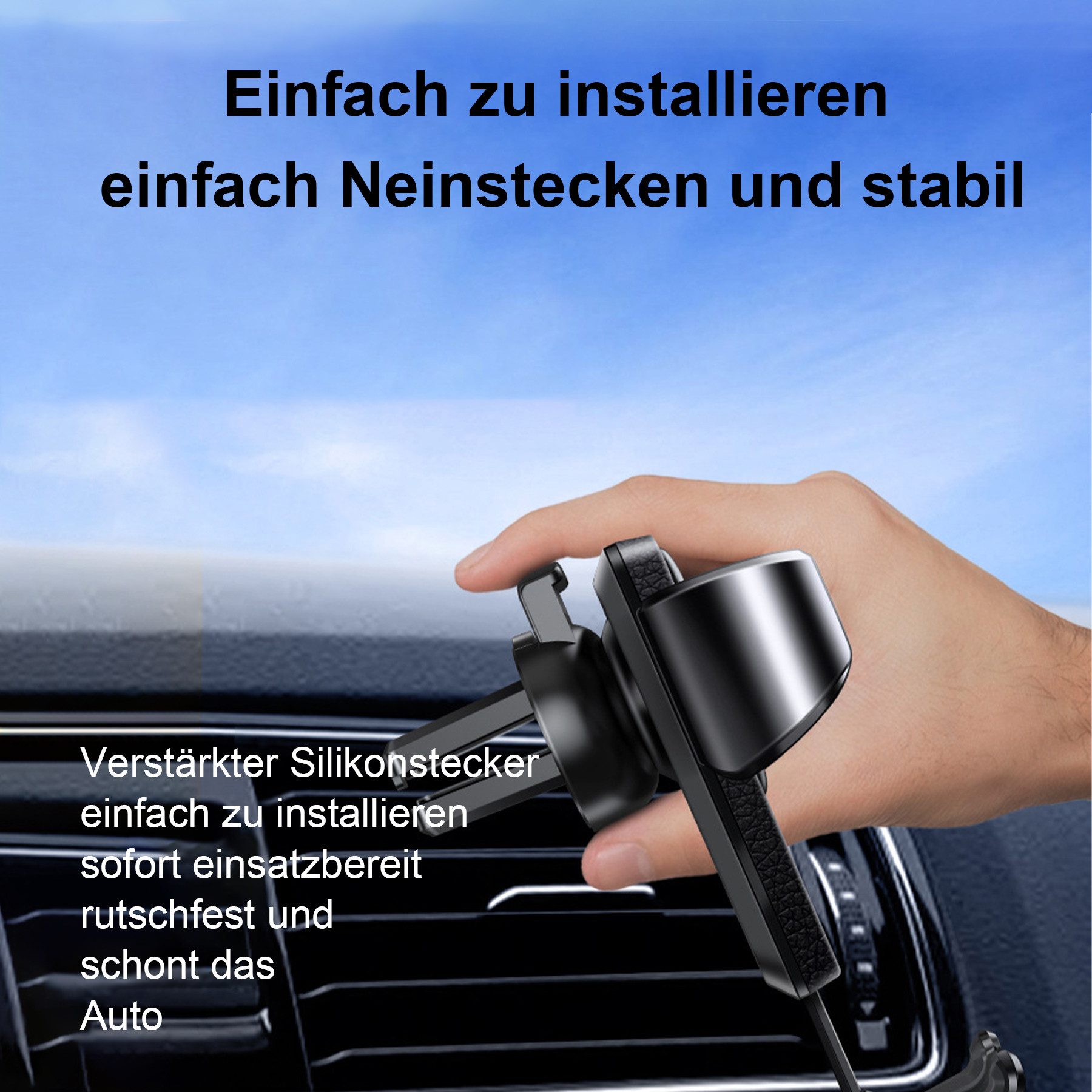 Mutig Headset-Halterung Handyhalterung,Auto Handy Halterung,PKW Lüftung Schwerkraf, (Handy Autohalterung,KFZ Handyhalter,Mit Lederstruktur, phone holder car,autohalterung handy,handy autohalterung, fürs Auto kompatibel mit iPhone 7,8,11, 12 mini,13 mini,14,14 Plus)